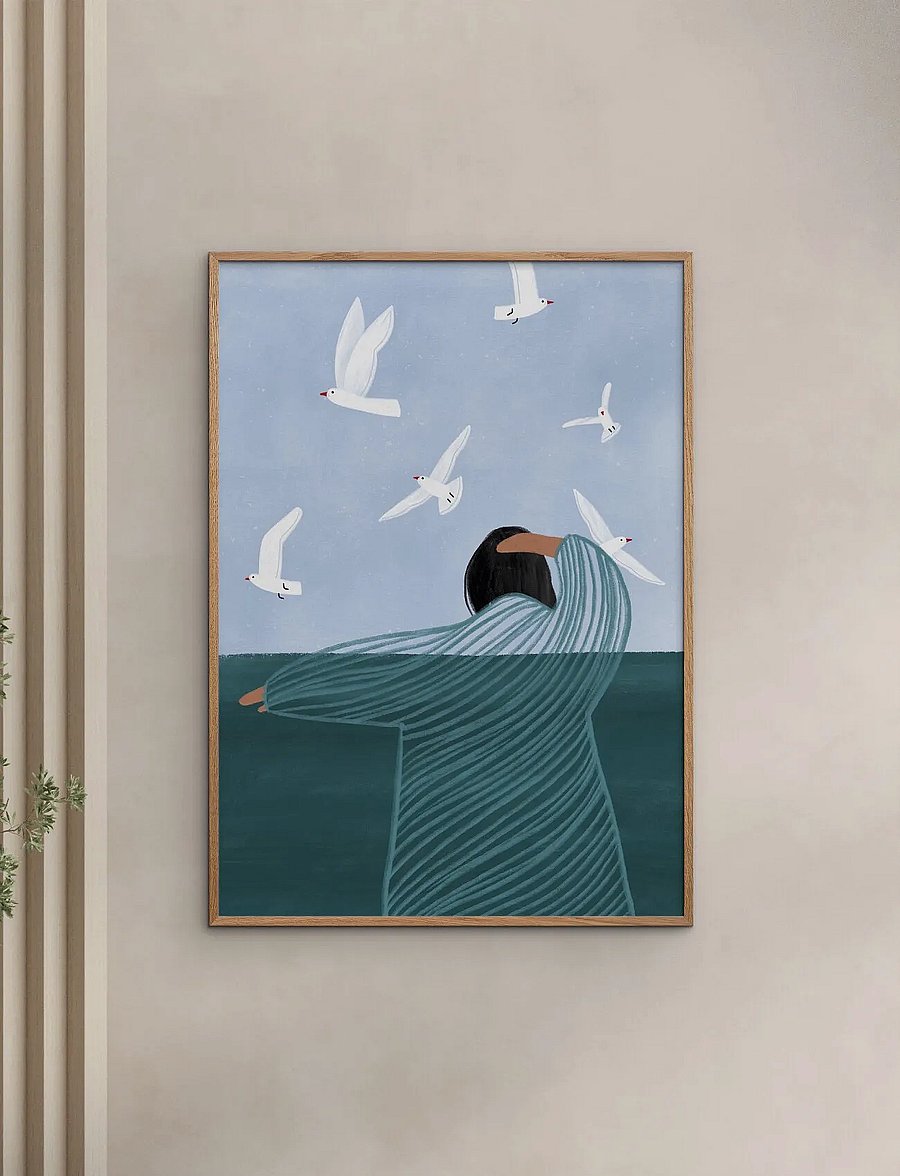 Poster & Frame - Bea Muller - Seaside - illustratsioonid - blue - 0
