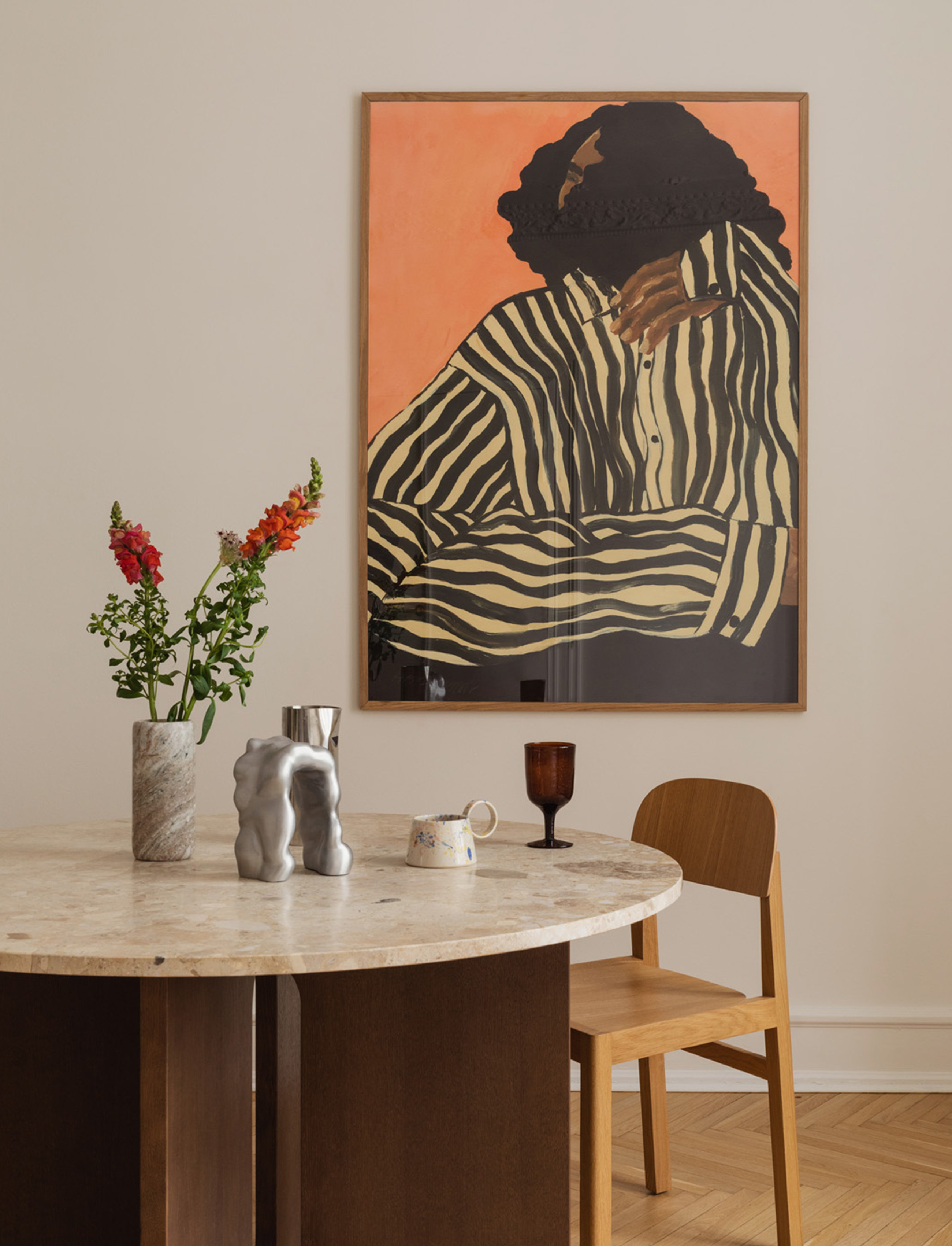 Poster & Frame The Club X Hanna Peterson Serene Stripes, 30X40 cm, Posters, Mehrfarbig/gemustert - Illustrations, Homeware