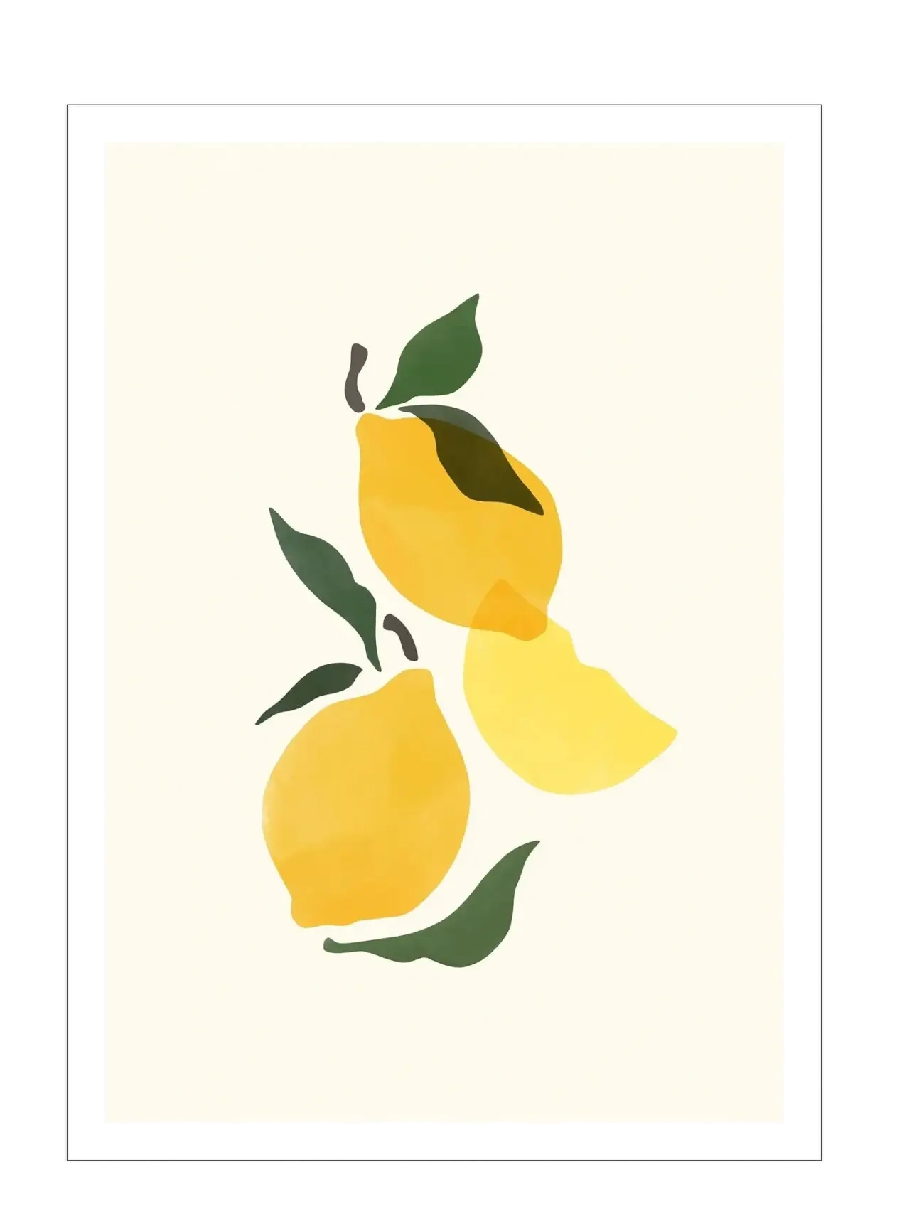 Poster & Frame Sacrée Frangine Composition Citron, Illustrations, Gul, Str: 50X70CM