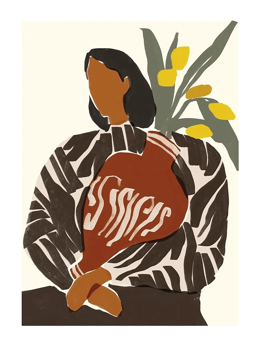 Poster & Frame - Sacrée Frangine - Le Grand Vase - illustrationen - brown - 1