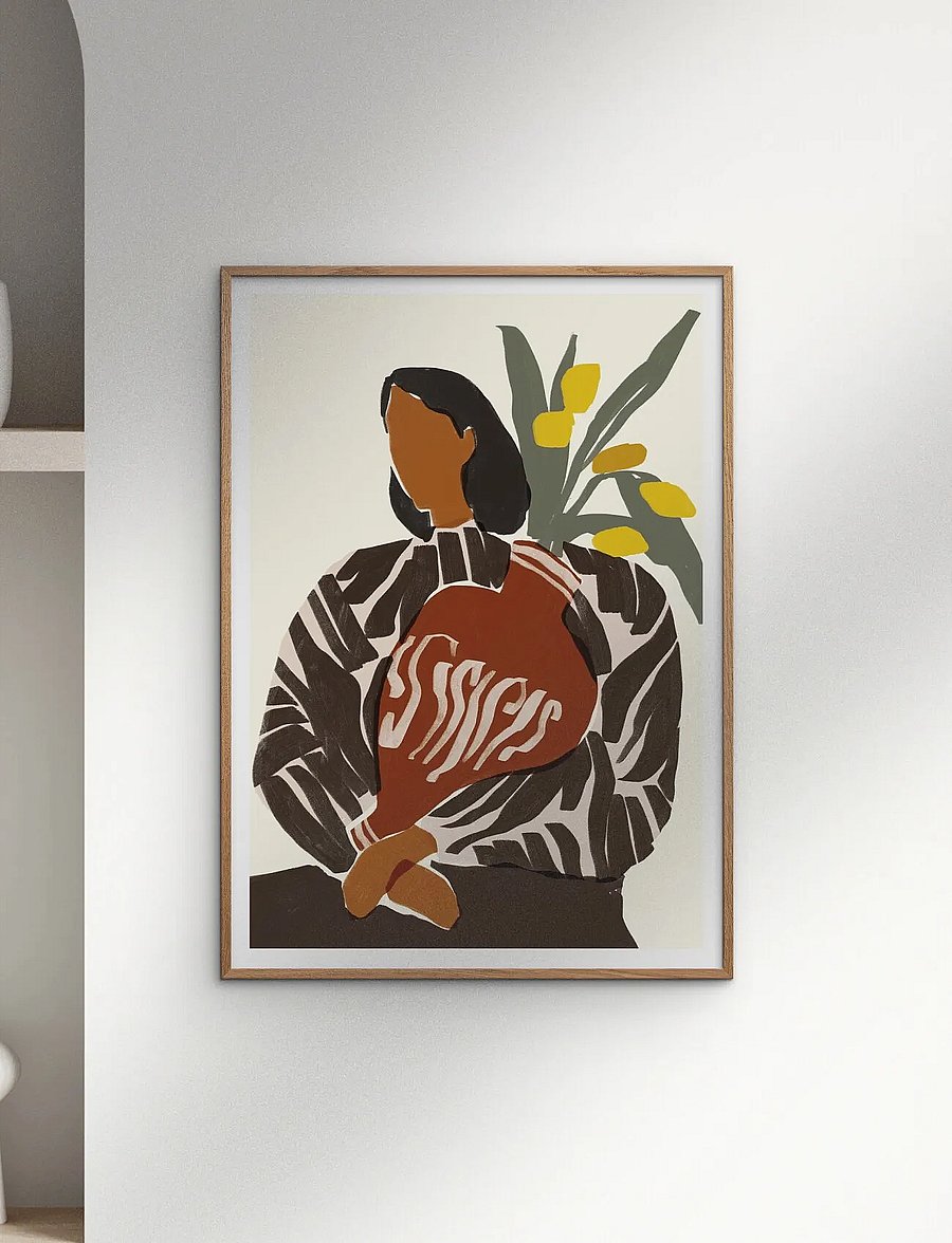 Poster & Frame - Sacrée Frangine - Le Grand Vase - illustrationen - brown - 0