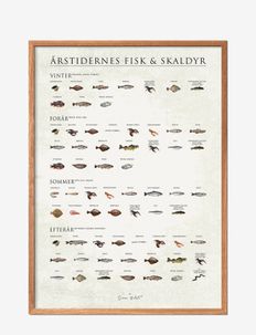 Årstidernes fisk og skaldyr, Poster & Frame