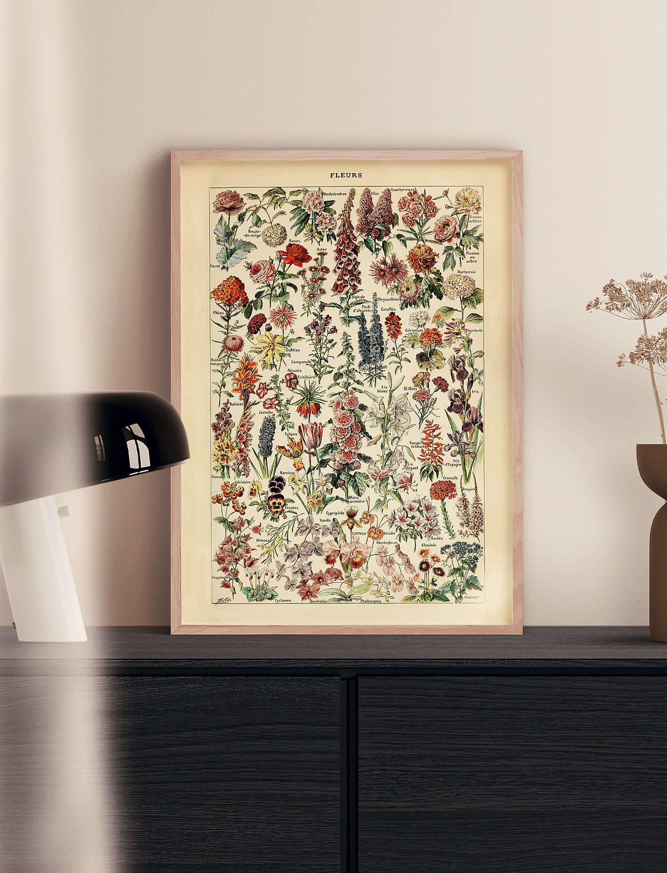 Poster & Frame Fleurs, 50X70 cm, Posters, Mehrfarbig/gemustert - Botanical, Homeware