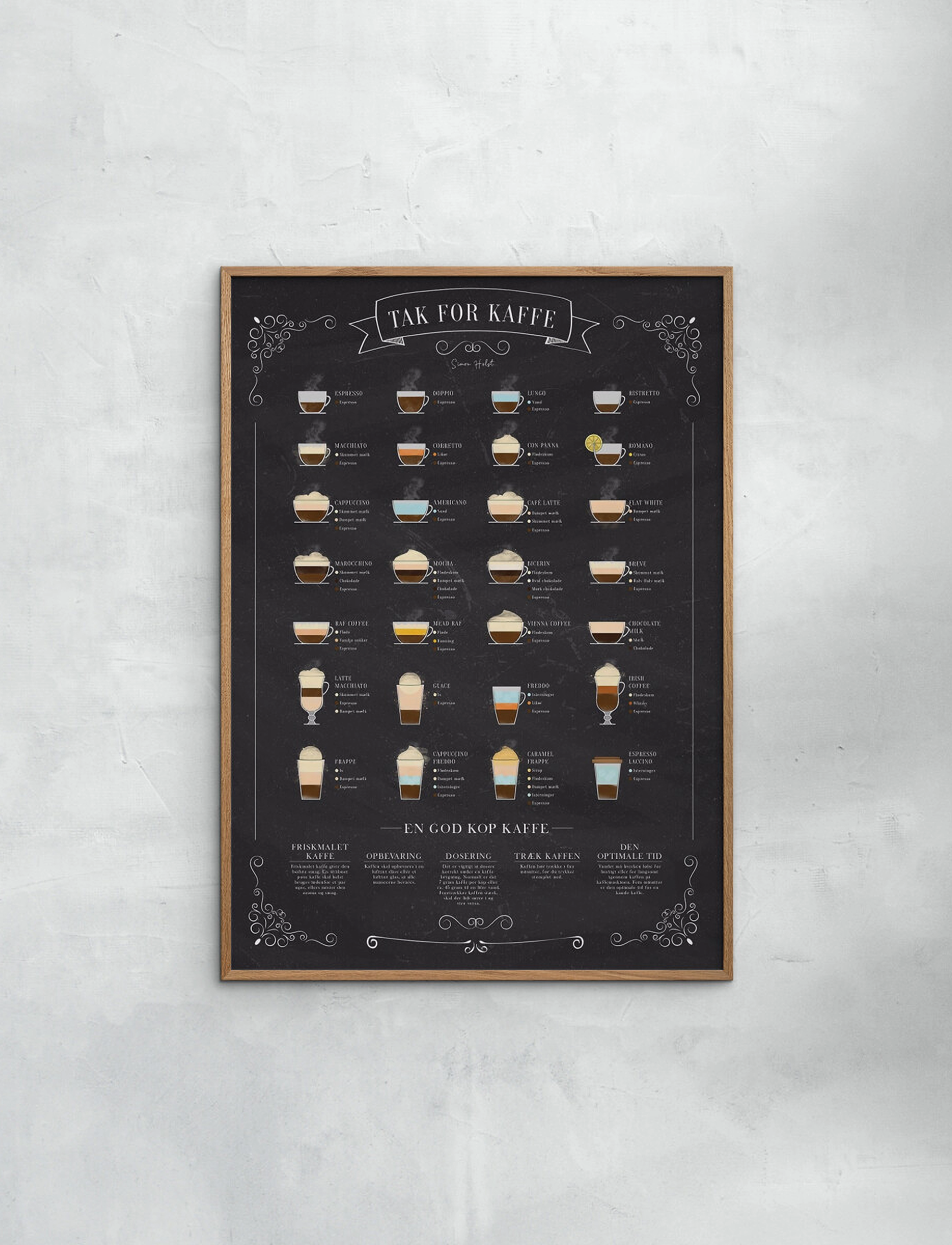 Poster & Frame Kaffe-Kridt, 50X70 cm, Posters, Mehrfarbig/gemustert - Food, Homeware