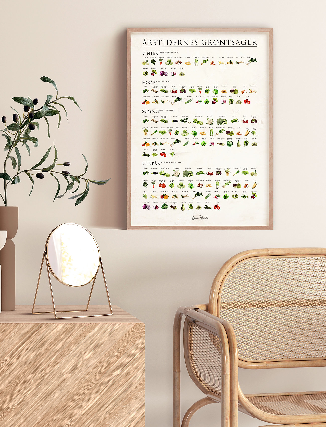 Poster & Frame Krydderurter, 30X40 cm, Posters, Mehrfarbig/gemustert - Botanical, Homeware