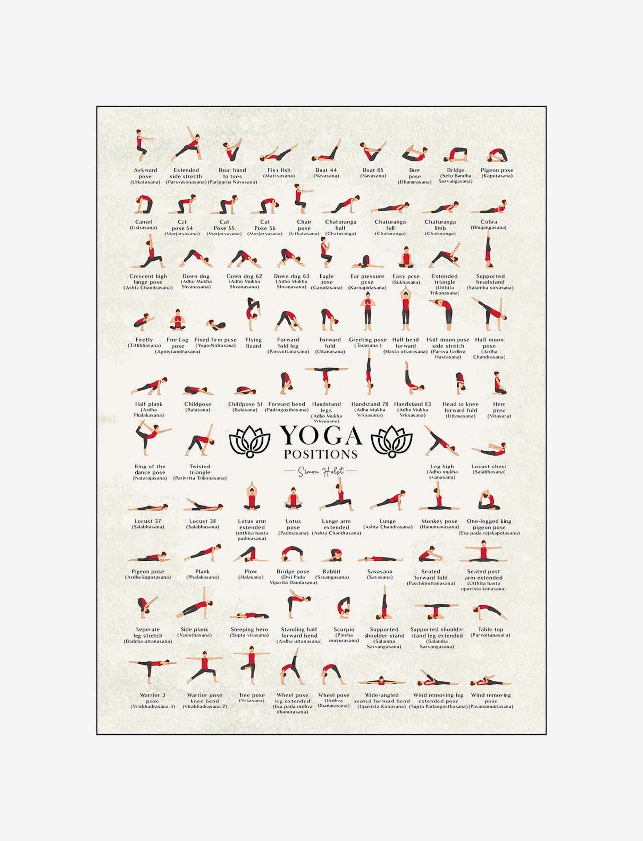 Poster & Frame Yoga, Illustrations, Multi/mønstret, Str: 30X40CM