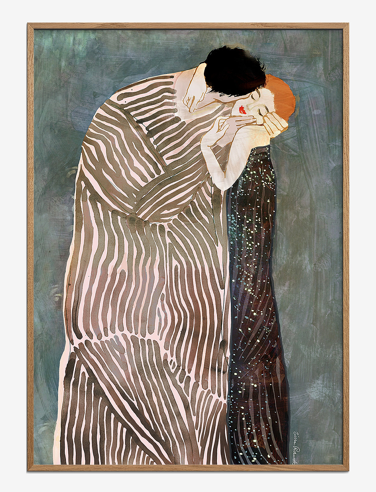 Poster & Frame - Sissan Richardt - The Kiss - multi - 0