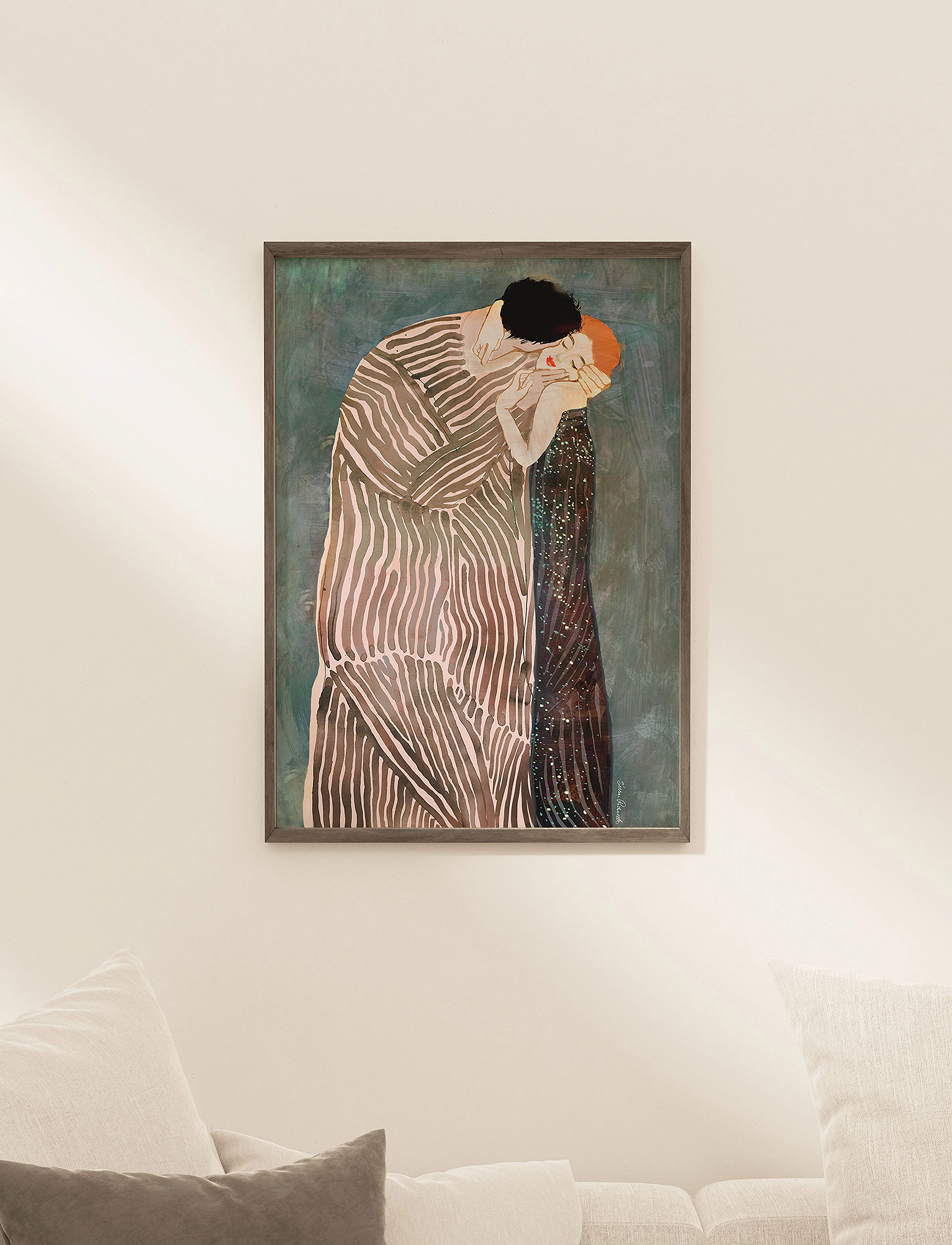 Poster & Frame - Sissan Richardt - The Kiss - multi - 1