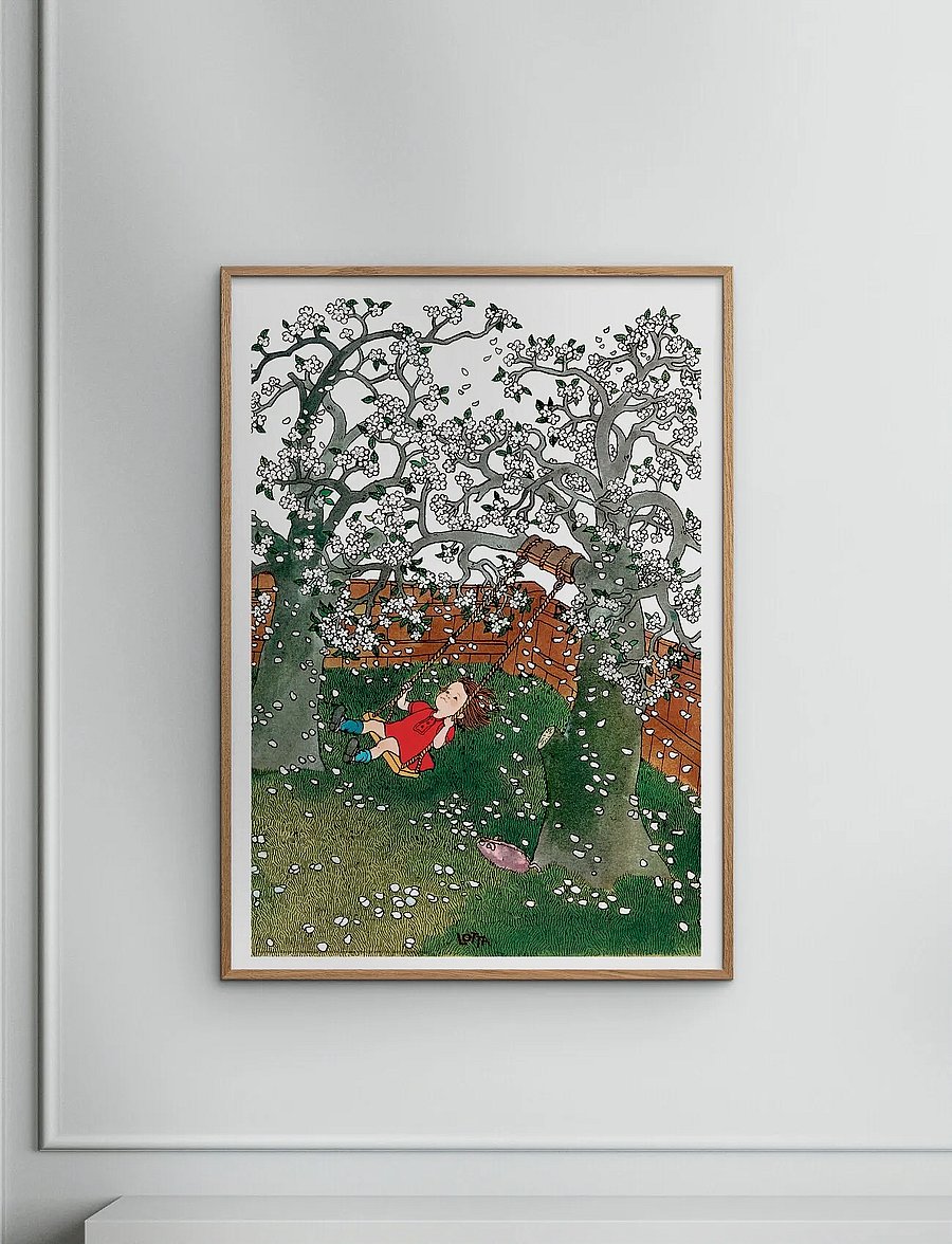 Poster & Frame - Astrid Lindgren - Swing - Lotta on Troublemaker Street - følelser - green - 0
