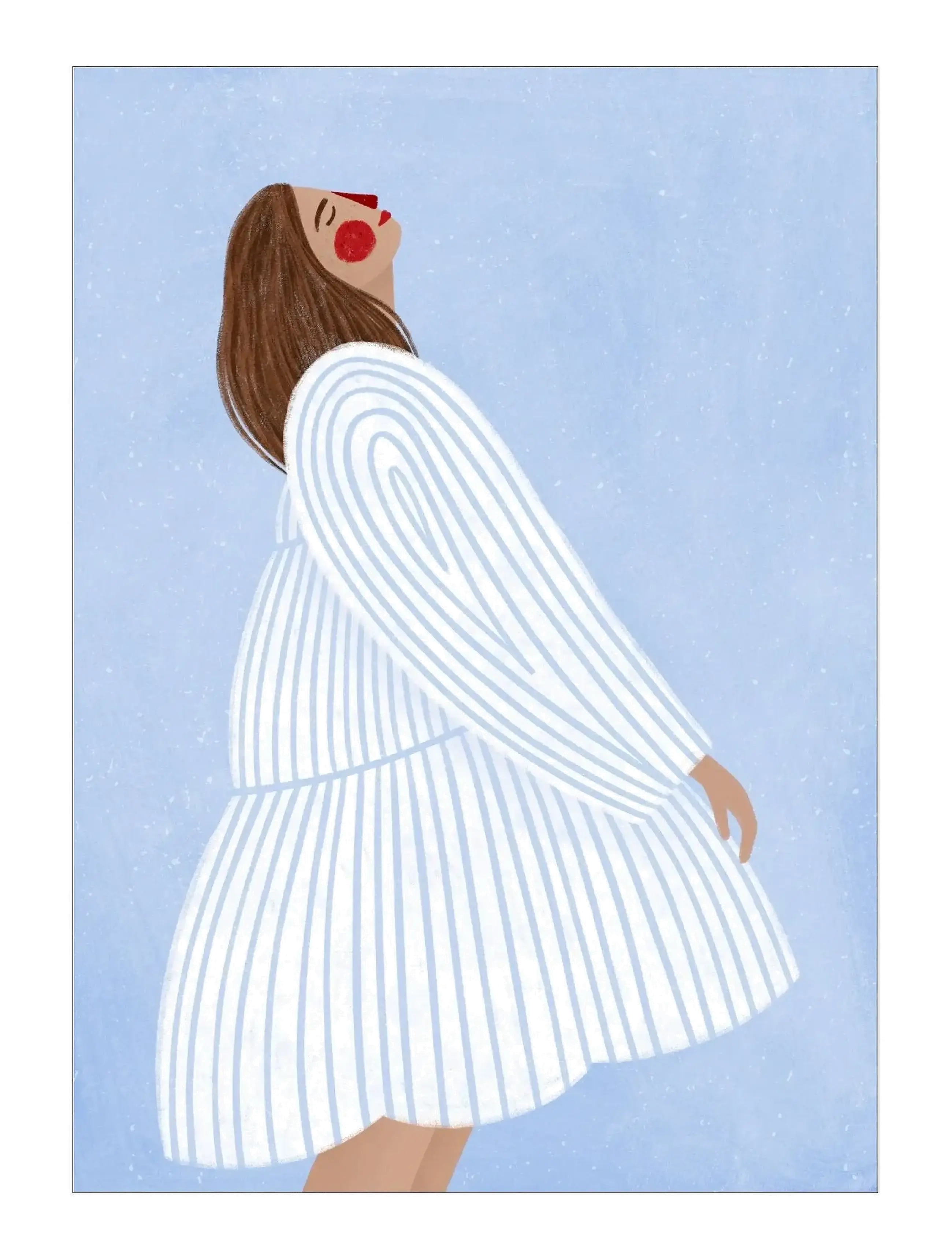 Poster & Frame Bea Muller The Woman With The Blue Stripes, Illustrations, Blå, Str: 30X40CM