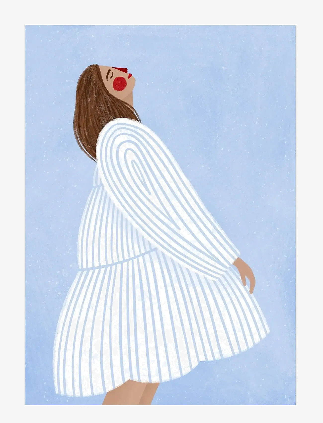 Poster & Frame - Bea Muller - The Woman with the Blue Stripes - illustrationen - blue - 1