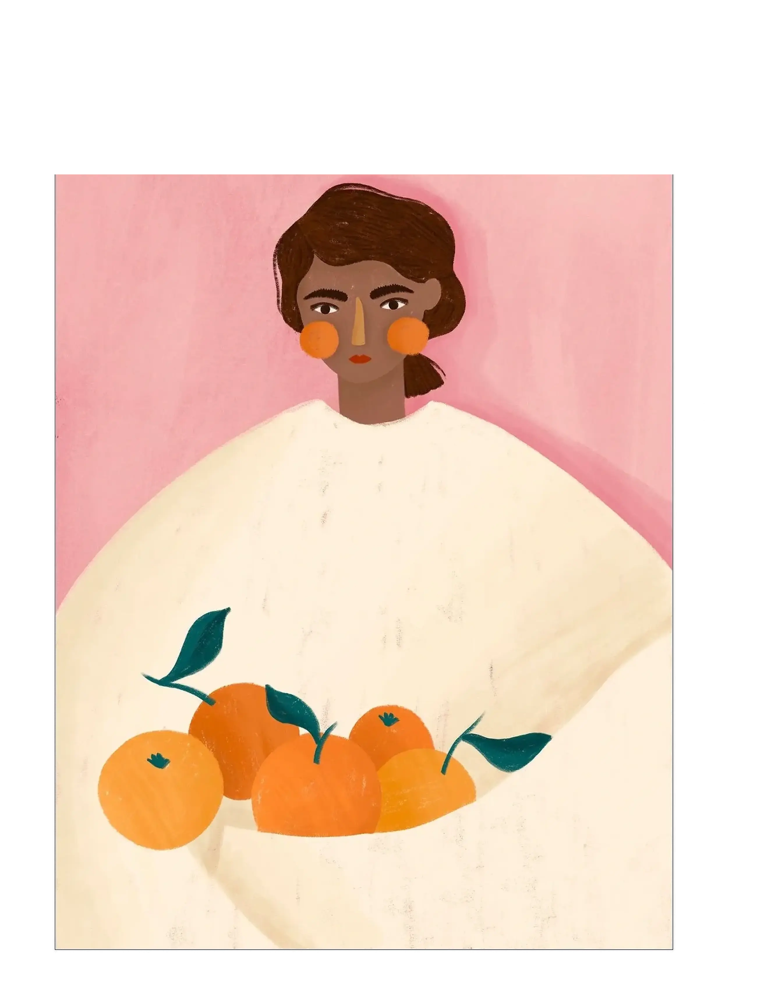 Poster & Frame Bea Muller The Woman With The Oranges, Illustrations, Pink, Str: 30X40CM