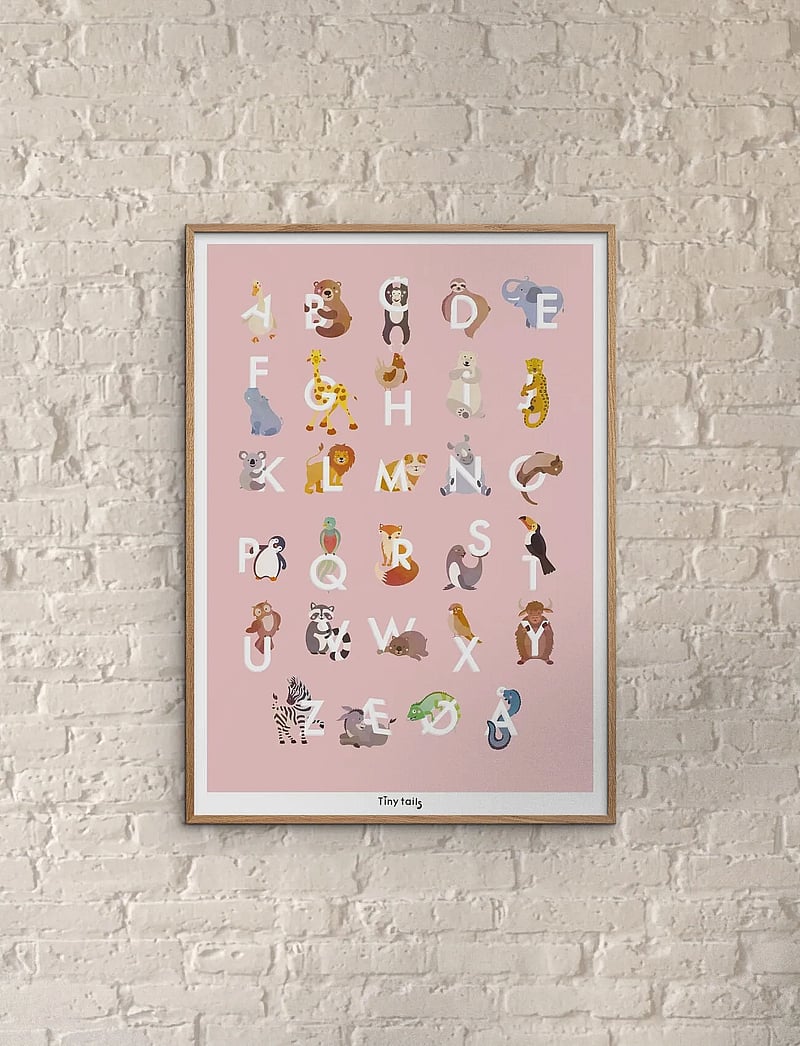 Poster & Frame - Tiny Tails - ABC lyserød - zahlen - pink - 0