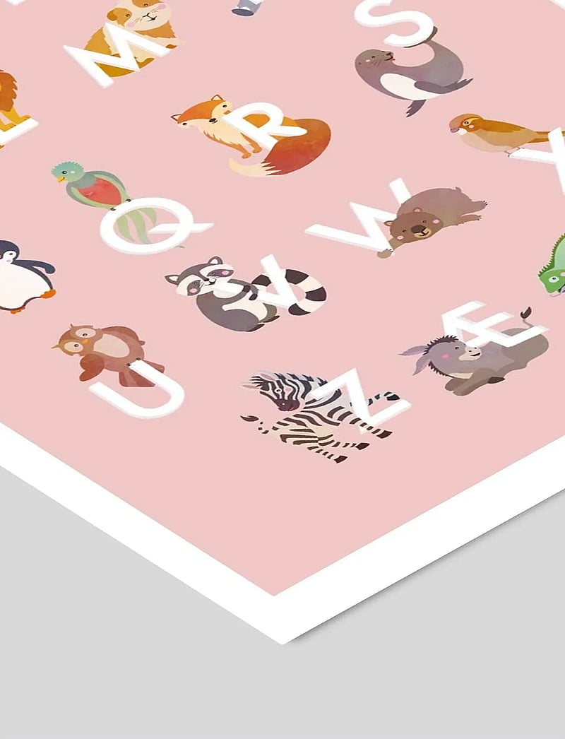 Poster & Frame - Tiny Tails - ABC lyserød - zahlen - pink - 2