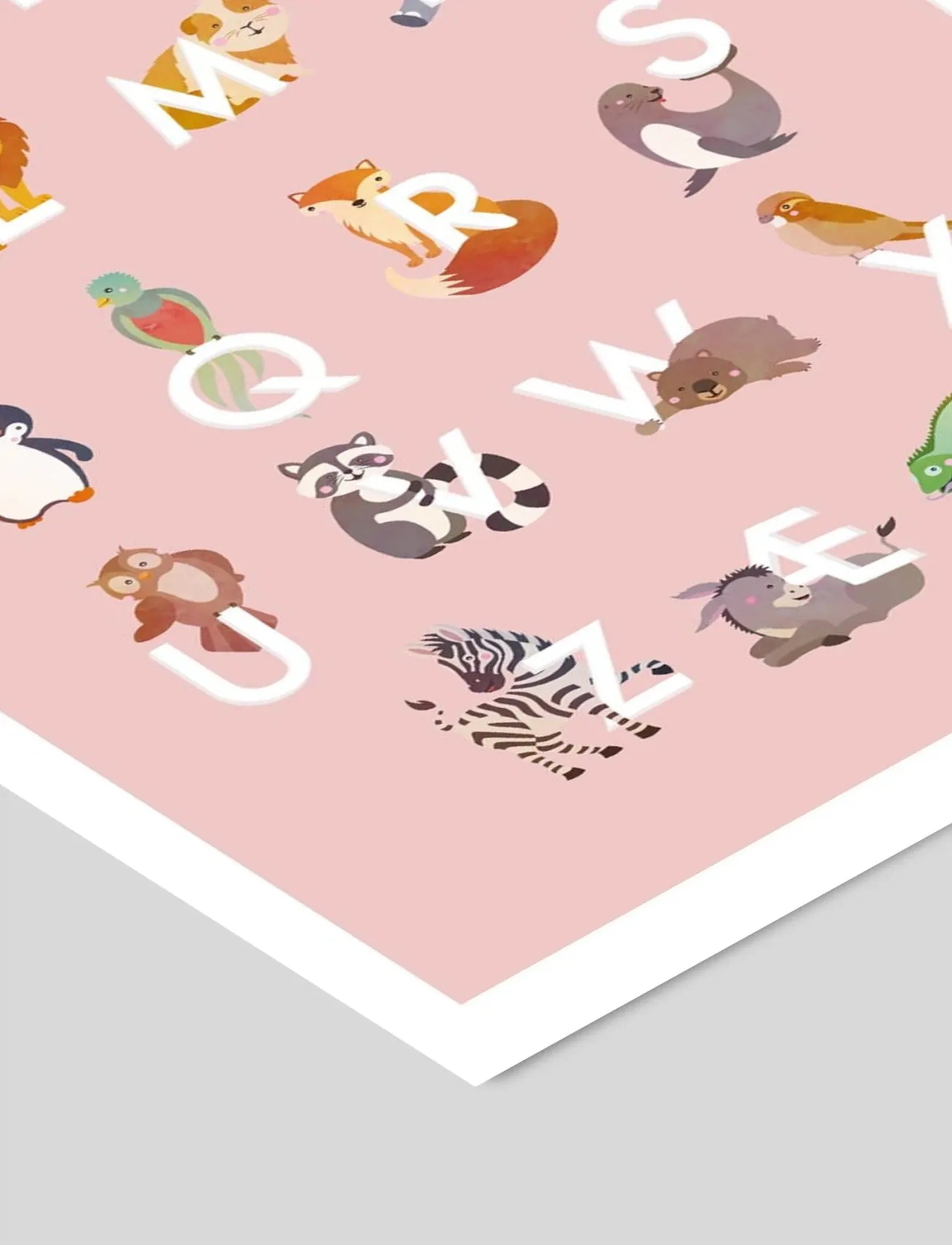 Poster & Frame - Tiny Tails - ABC lyserød - tal - pink - 2