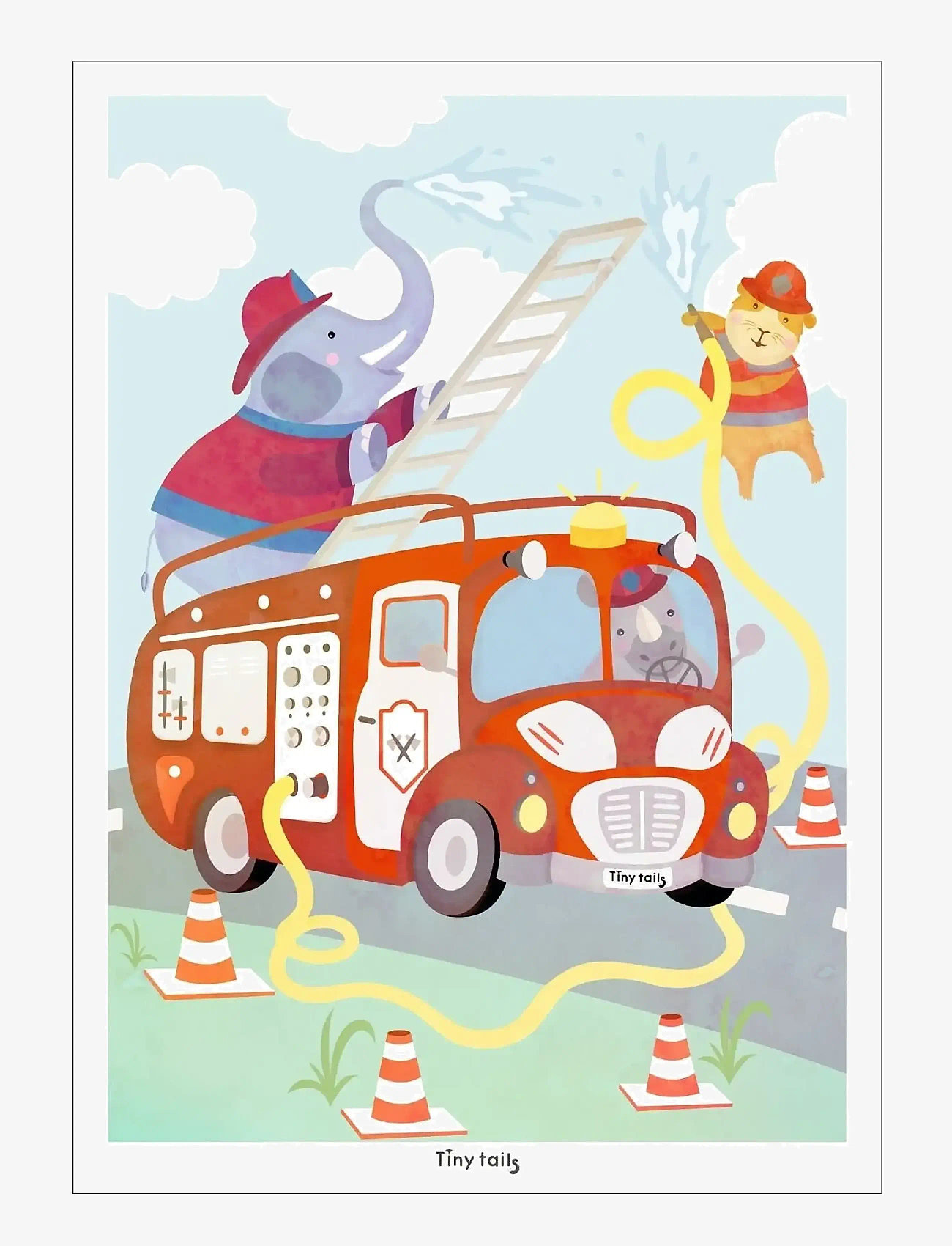 Poster & Frame - Tiny Tails - Brandbilplakat - tiere - multicolor - 1