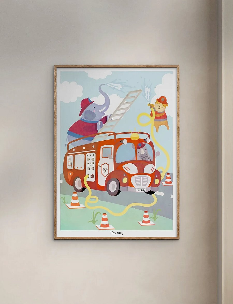 Poster & Frame - Tiny Tails - Brandbilplakat - loomad - multicolor - 0