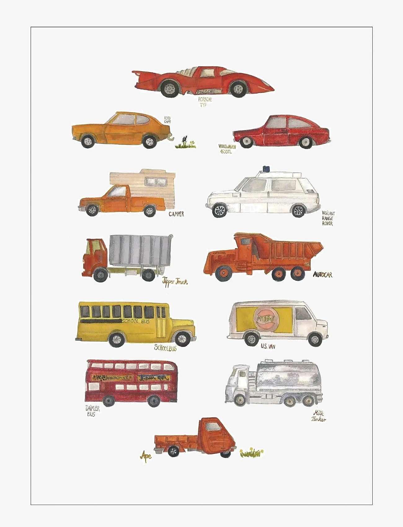 Poster & Frame - Tiny Goods - Cars - sõidukid - multi-colored - 1