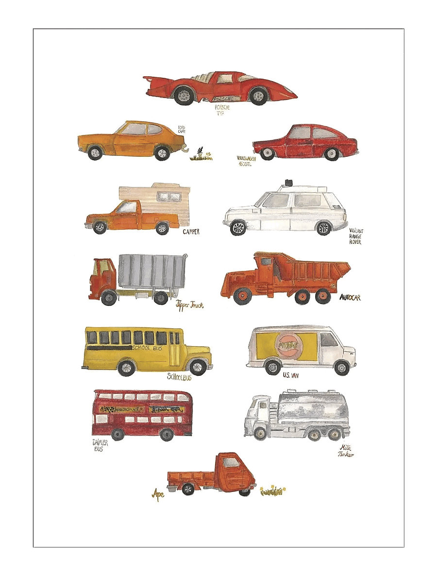 Poster & Frame - Tiny Goods - Cars - fahrzeuge - multi-colored - 1