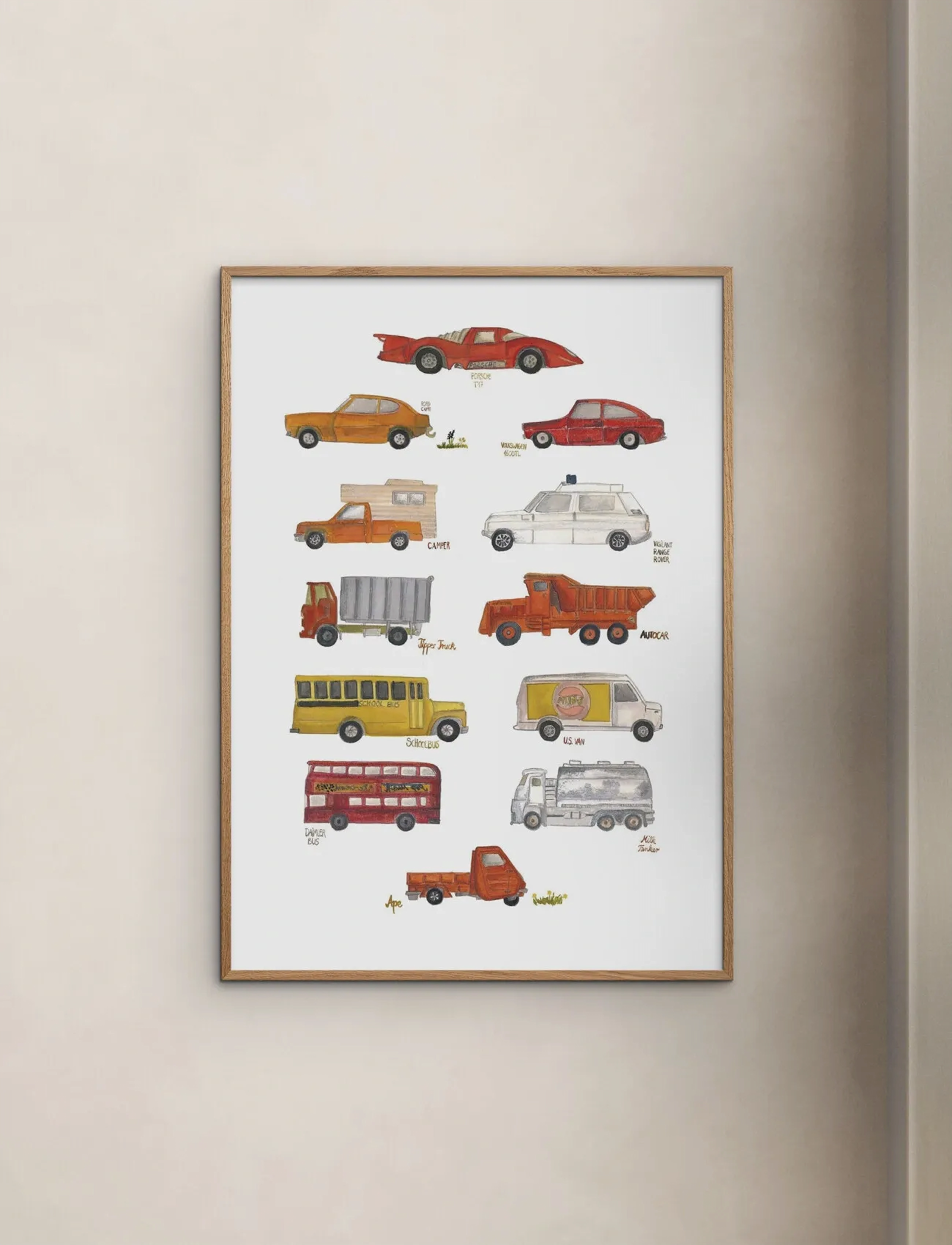 Poster & Frame - Cars - fordon - multi-colored - 0