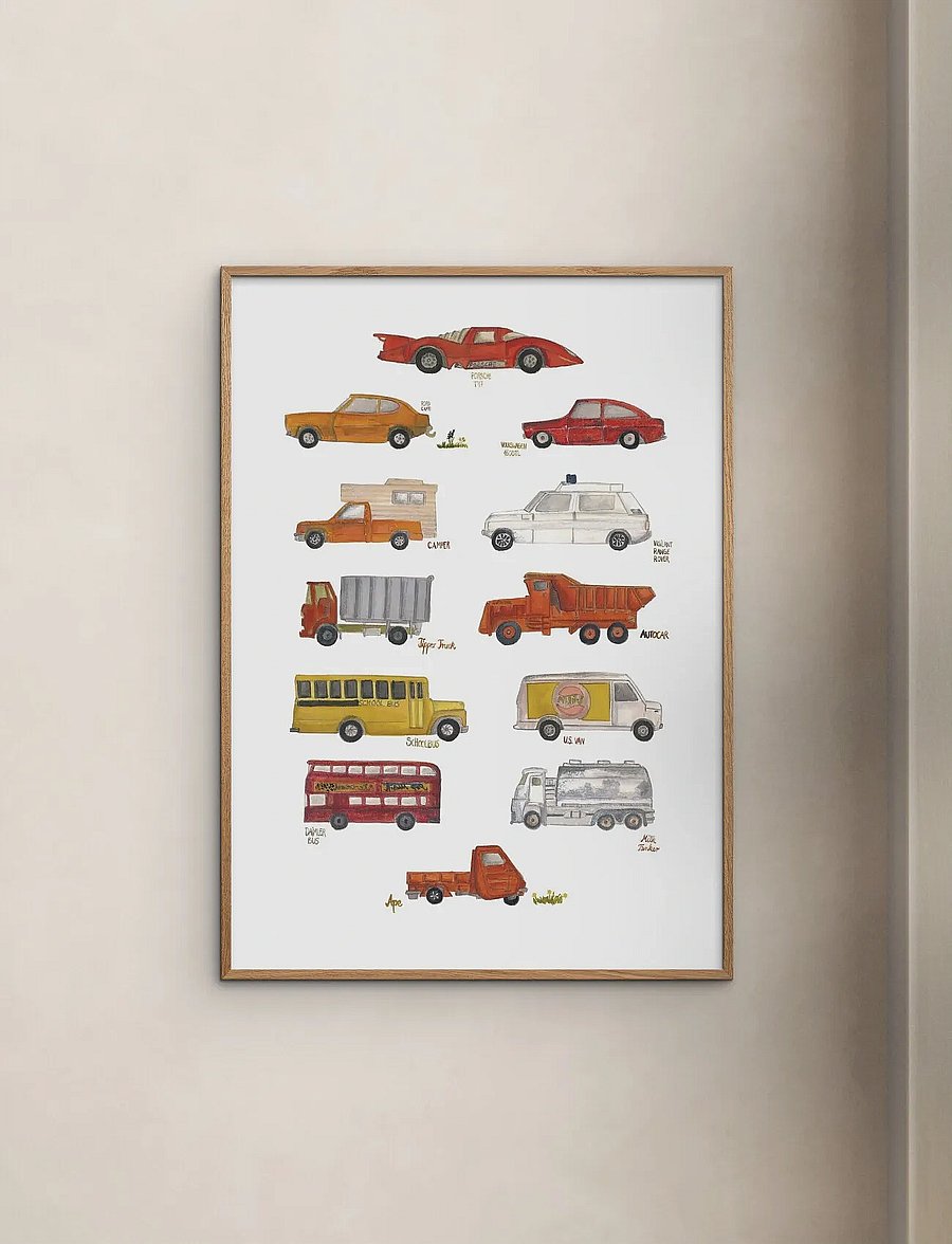 Poster & Frame - Tiny Goods - Cars - fahrzeuge - multi-colored - 0