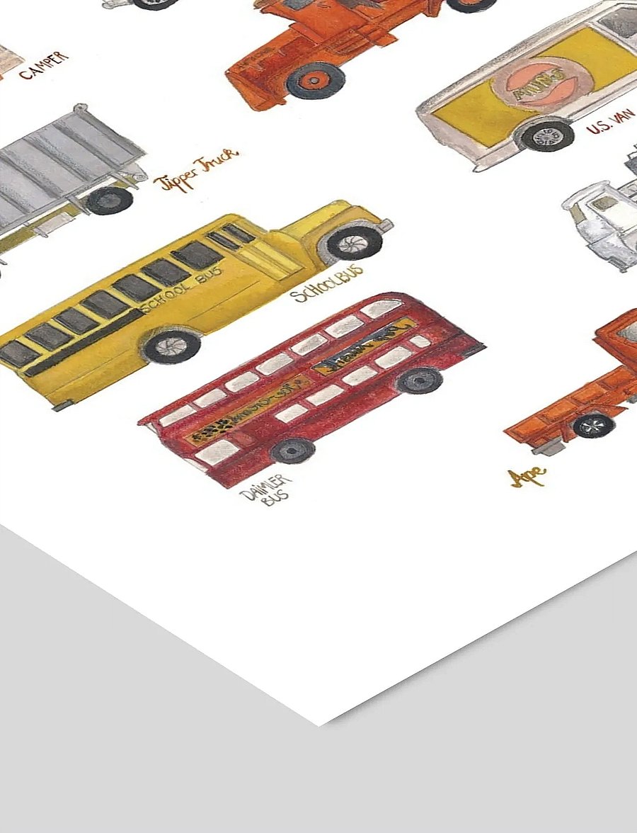 Poster & Frame - Tiny Goods - Cars - fahrzeuge - multi-colored - 2