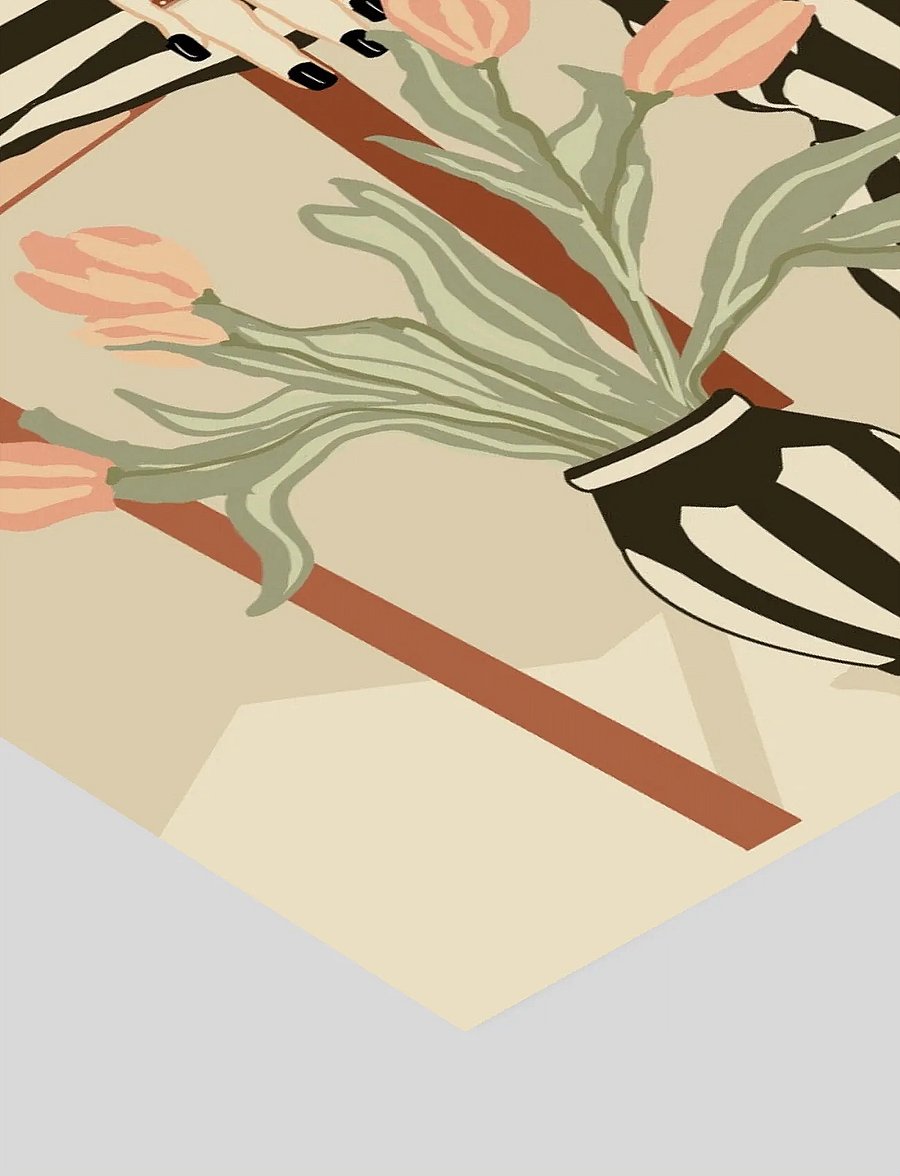 Poster & Frame - Affordable Art Prints x Sannel Larson - Tulips By My Feet - illustrationen - beige - 2
