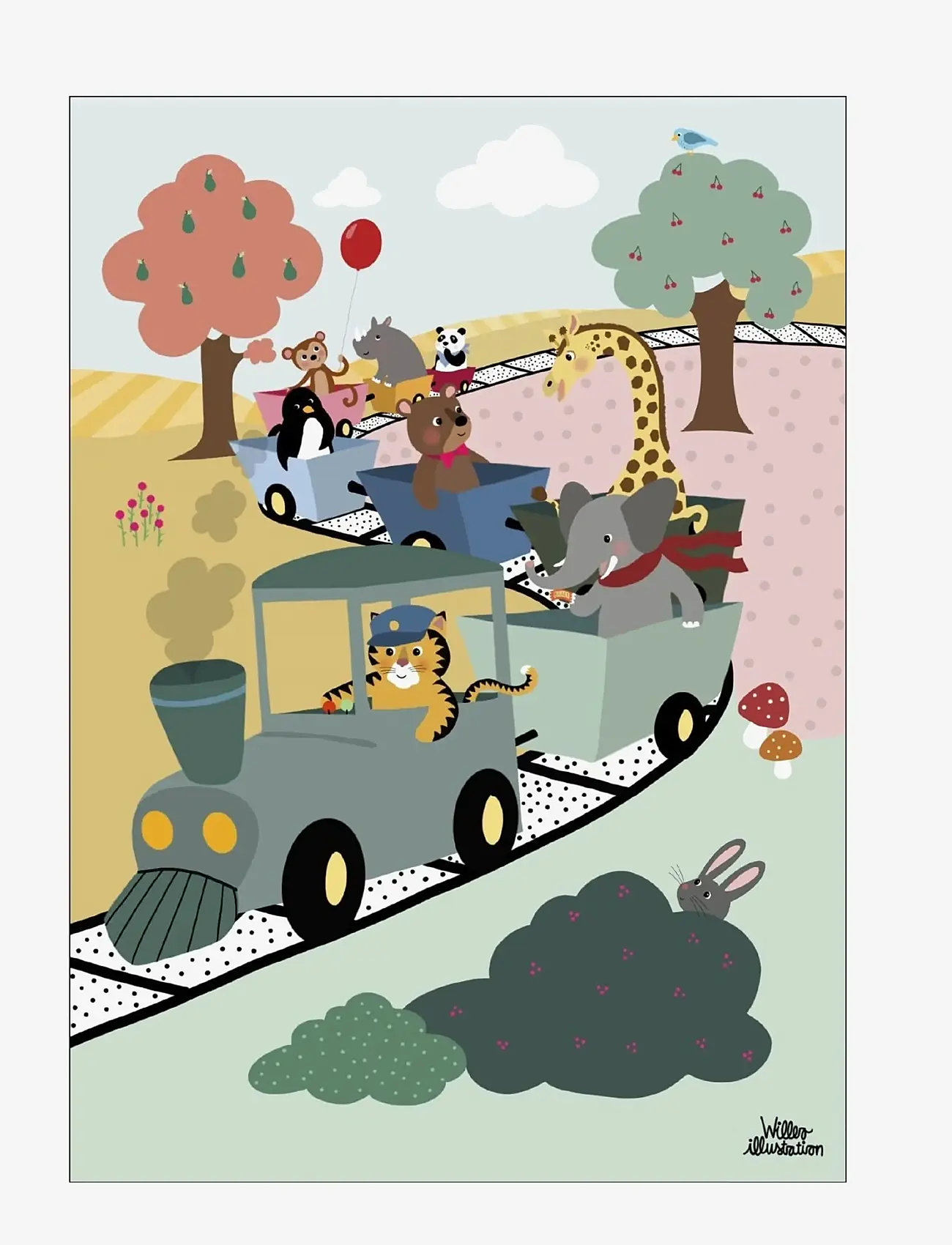 Poster & Frame - Willero Illustration - Adventure Train - vehicles - multi-colored - 1