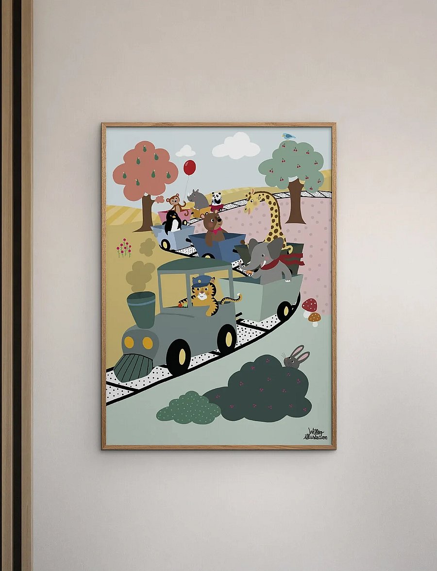 Poster & Frame - Willero Illustration - Adventure Train - fahrzeuge - multi-colored - 0