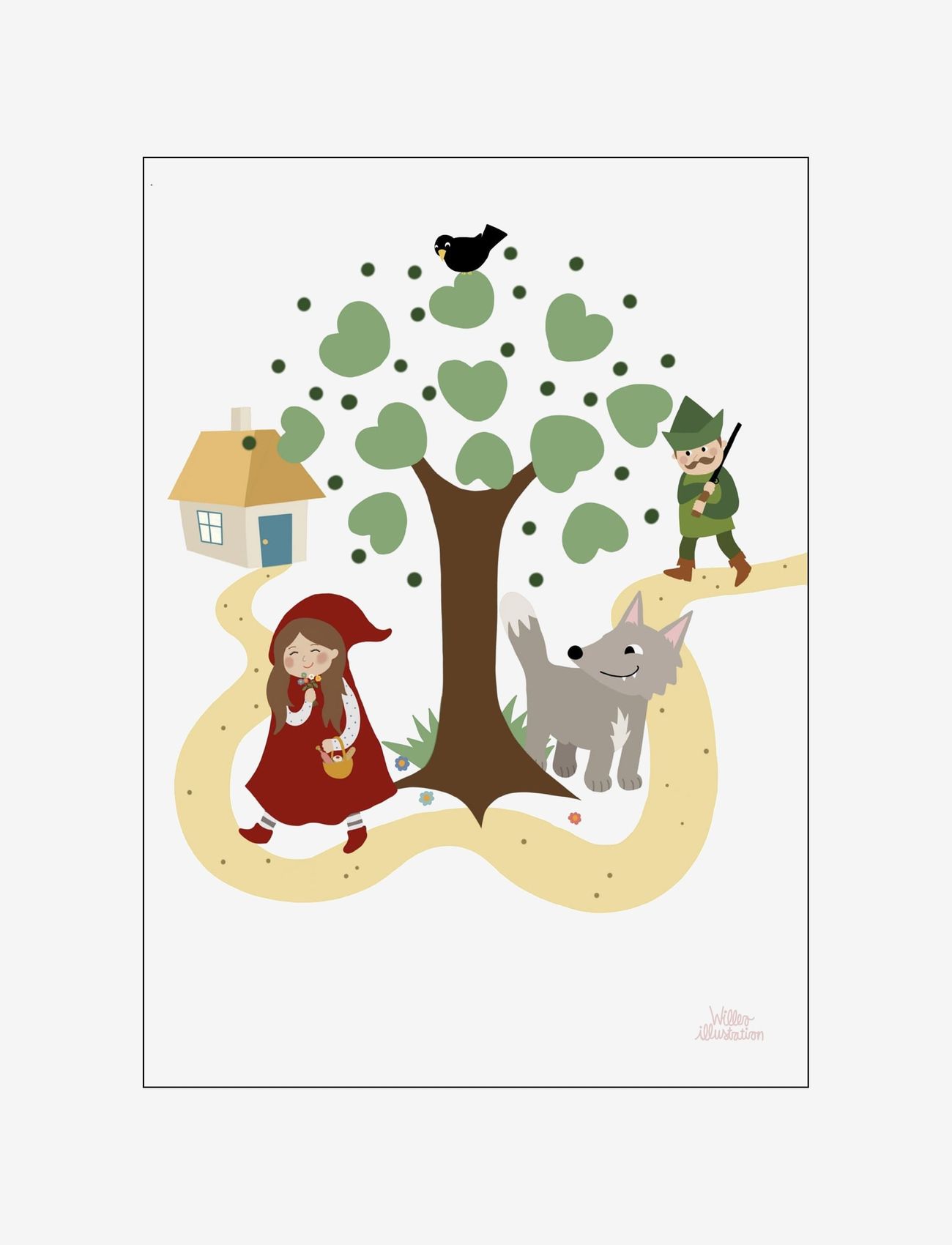 Poster & Frame - Rødhætte og ulven - eventyr - multi-colored - 0