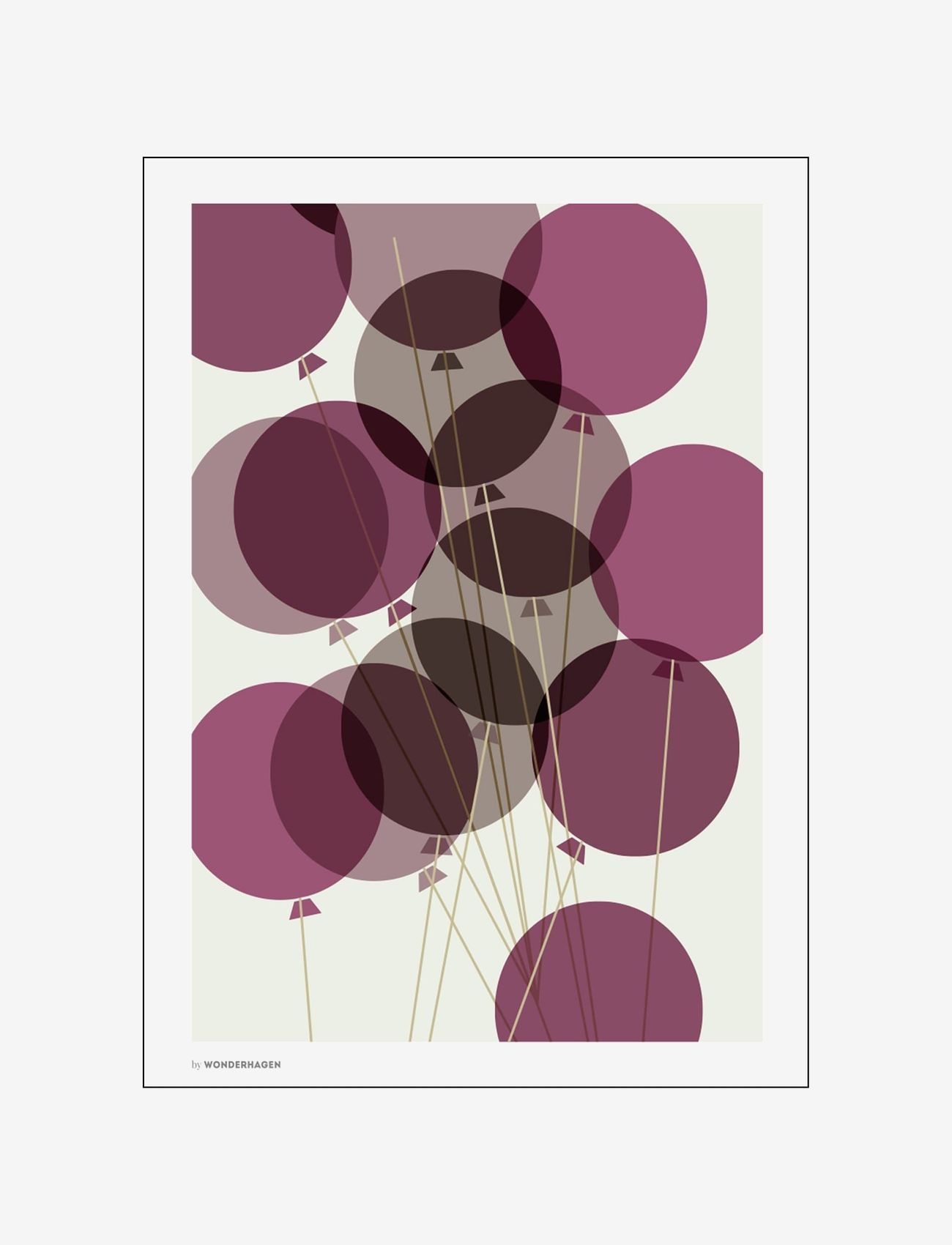 Poster & Frame Balloon Purple, 50X70 cm, Posters Frames, Mehrfarbig/gemustert - Posters, Kinder