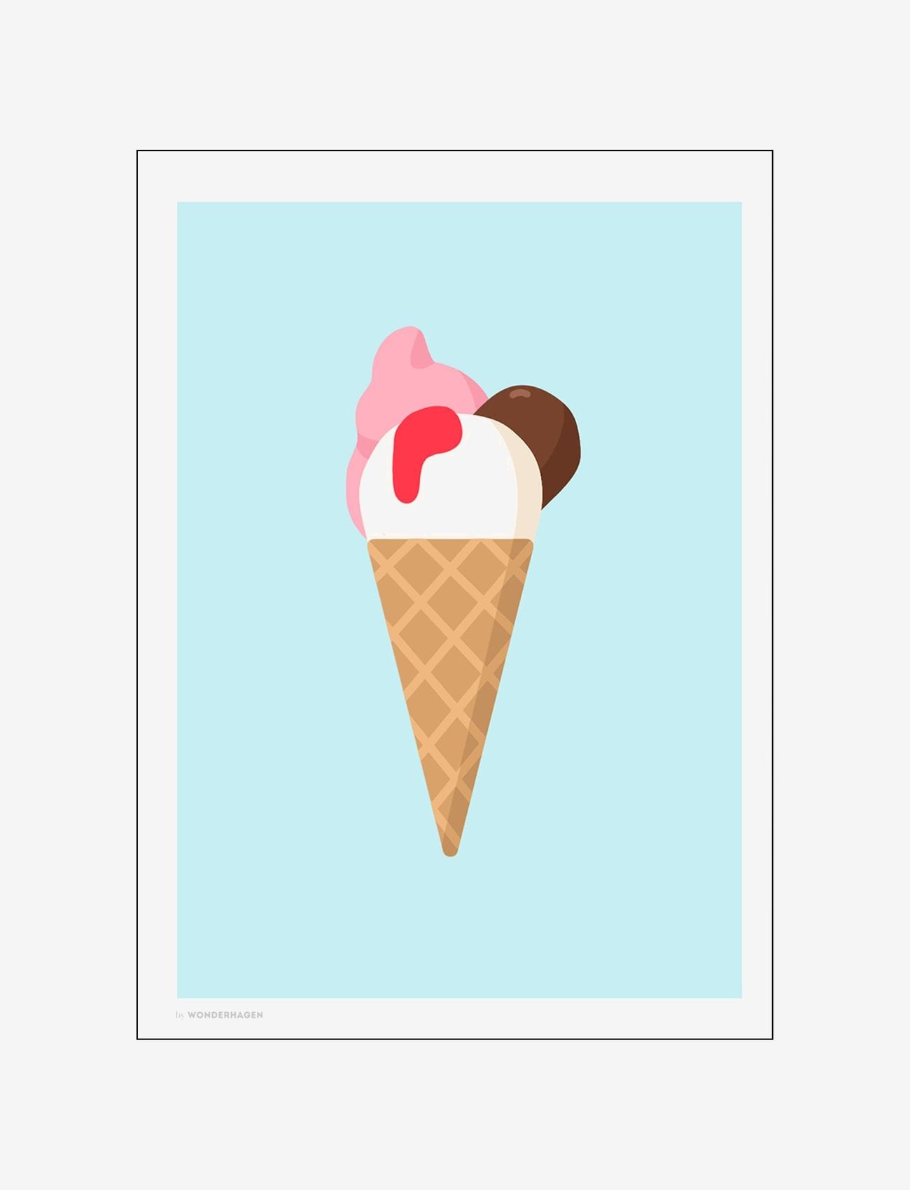 Poster & Frame - Ice cream cone - zemākās cenas - multi-colored - 0