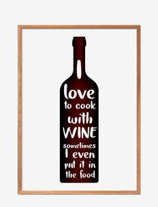 i-love-to-cook-with-wine, Poster & Frame