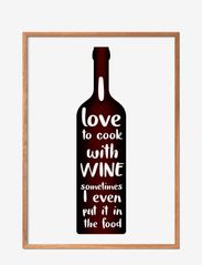 Poster & Frame - i-love-to-cook-with-wine - mad - multi-colored - 0