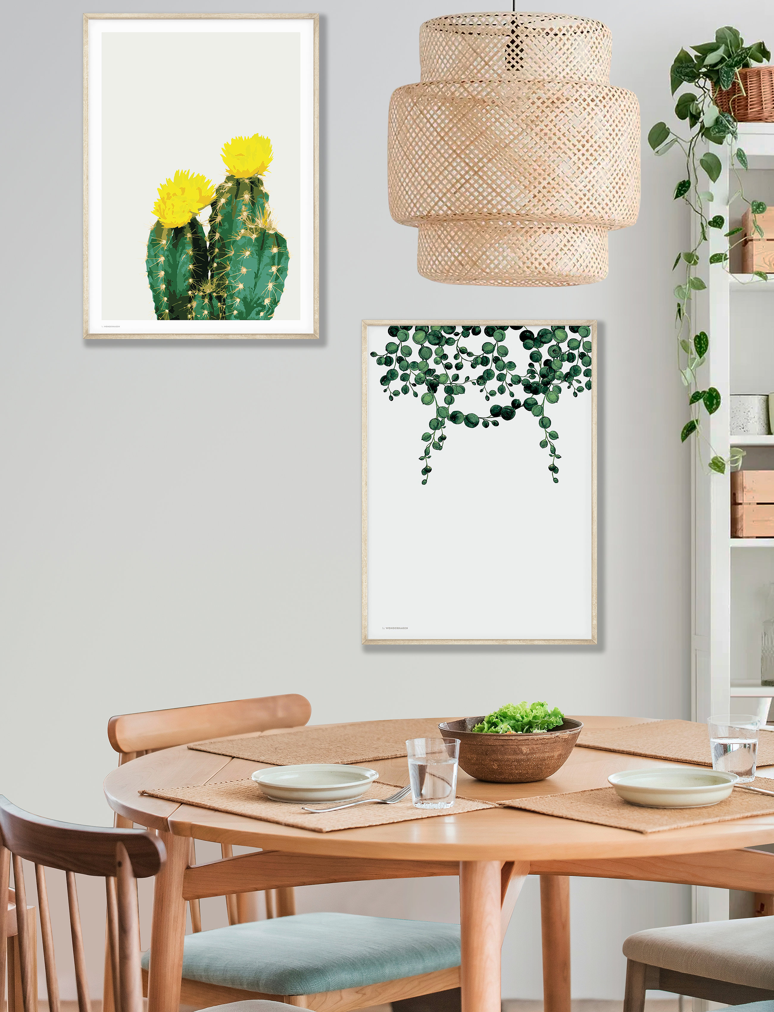 Poster & Frame Opuntia Cactus, 70X100 cm, Posters, Mehrfarbig/gemustert - Botanical, Homeware
