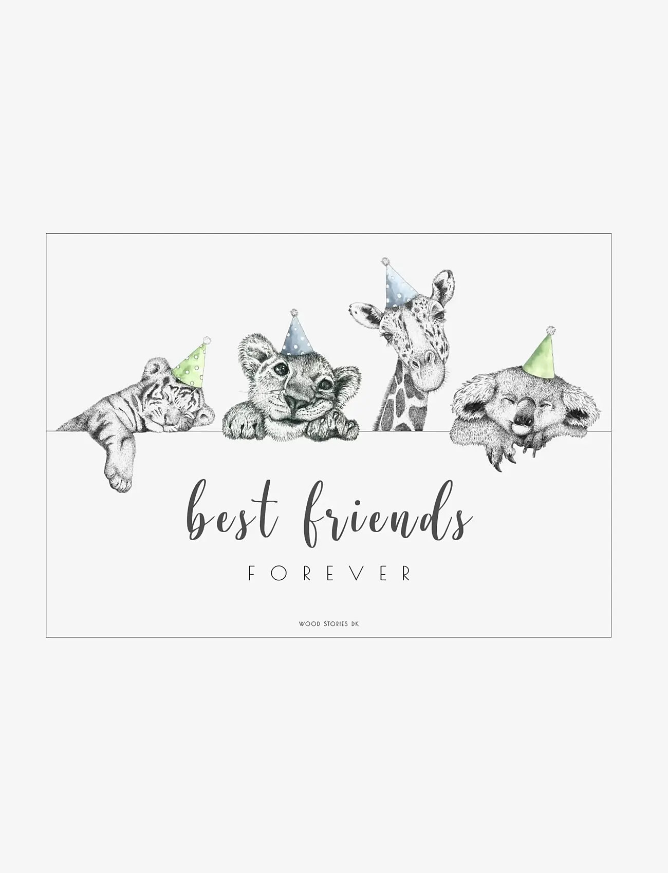 Poster & Frame - Wood Stories - BEST FRIENDS - tiere - multicolor - 1