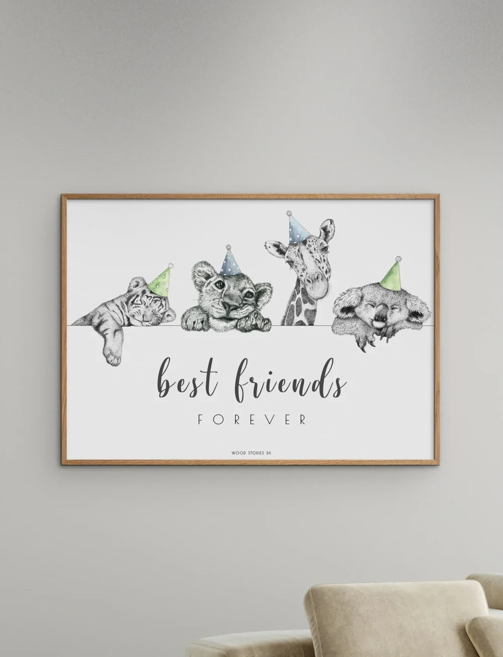 Poster & Frame - Wood Stories - BEST FRIENDS - loomad - multicolor - 0