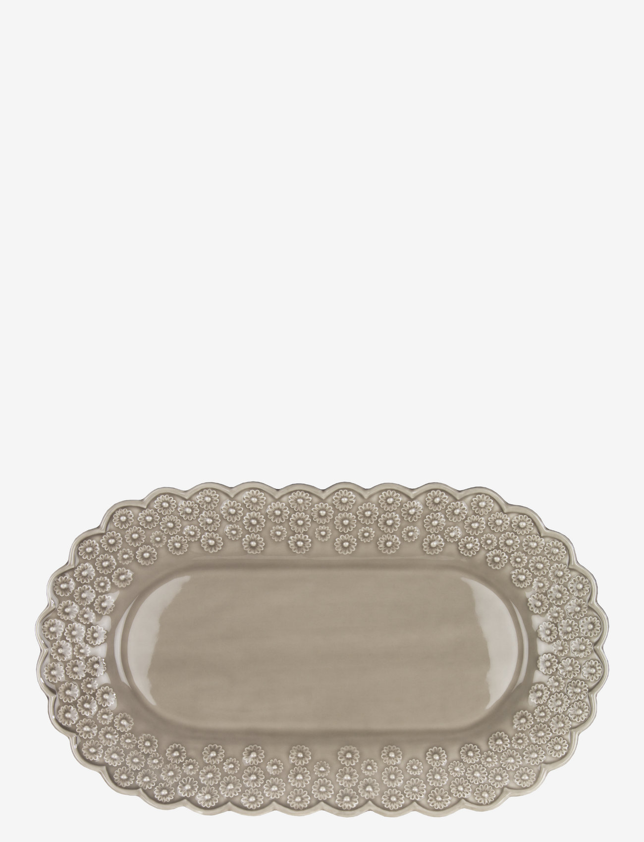 PotteryJo - DITSY Oval platter 1-PACK - serviravimo lėkštės ir dubenėliai - greige - 0