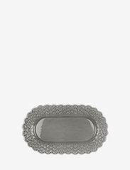 PotteryJo - DITSY Oval platter 1-PACK - trauki uz kājas un šķīvji servēšanai - soft grey - 0