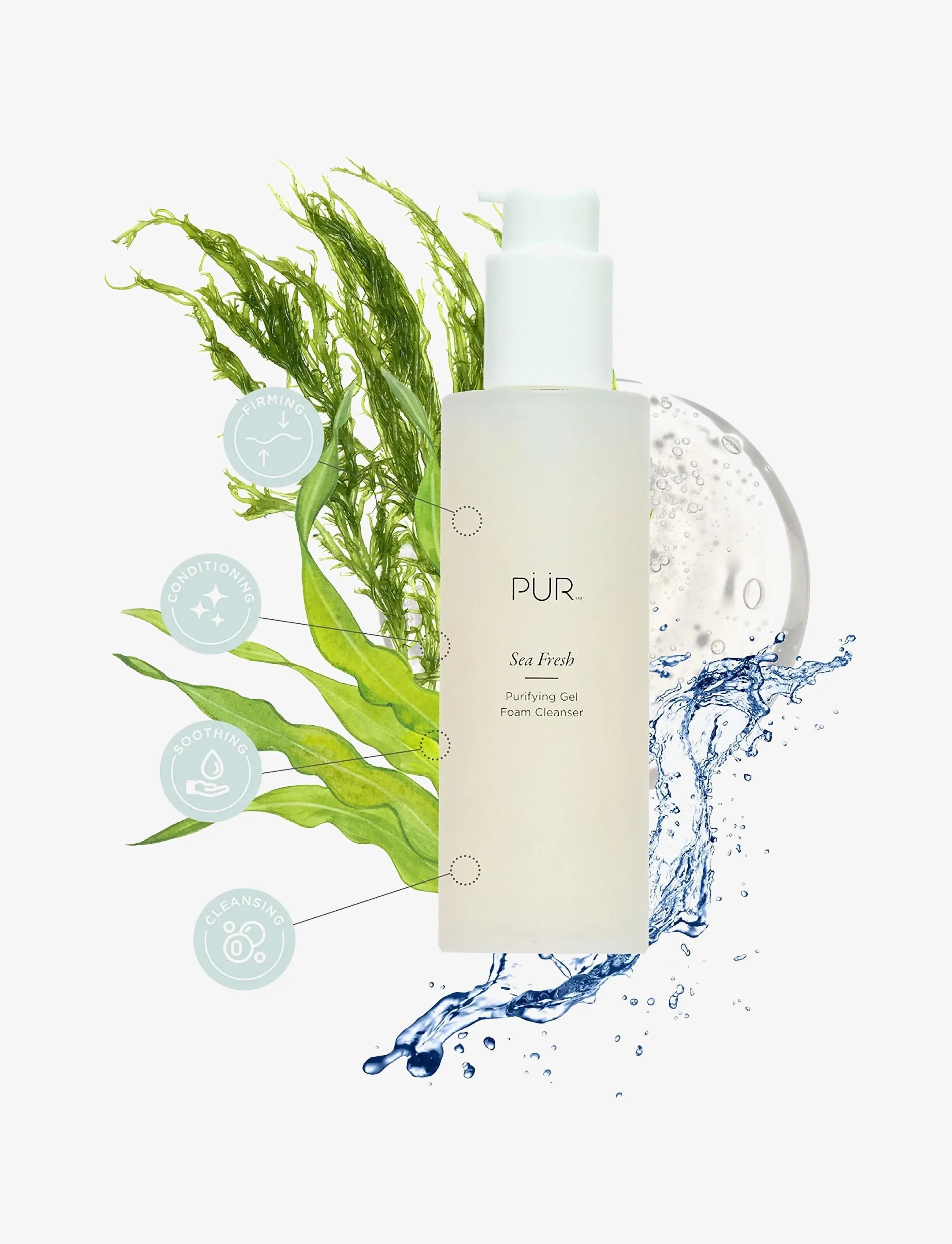PÜR - Sea Fresh - Purifying Gel Foam Cleanser - hreinsifroður - clear - 2