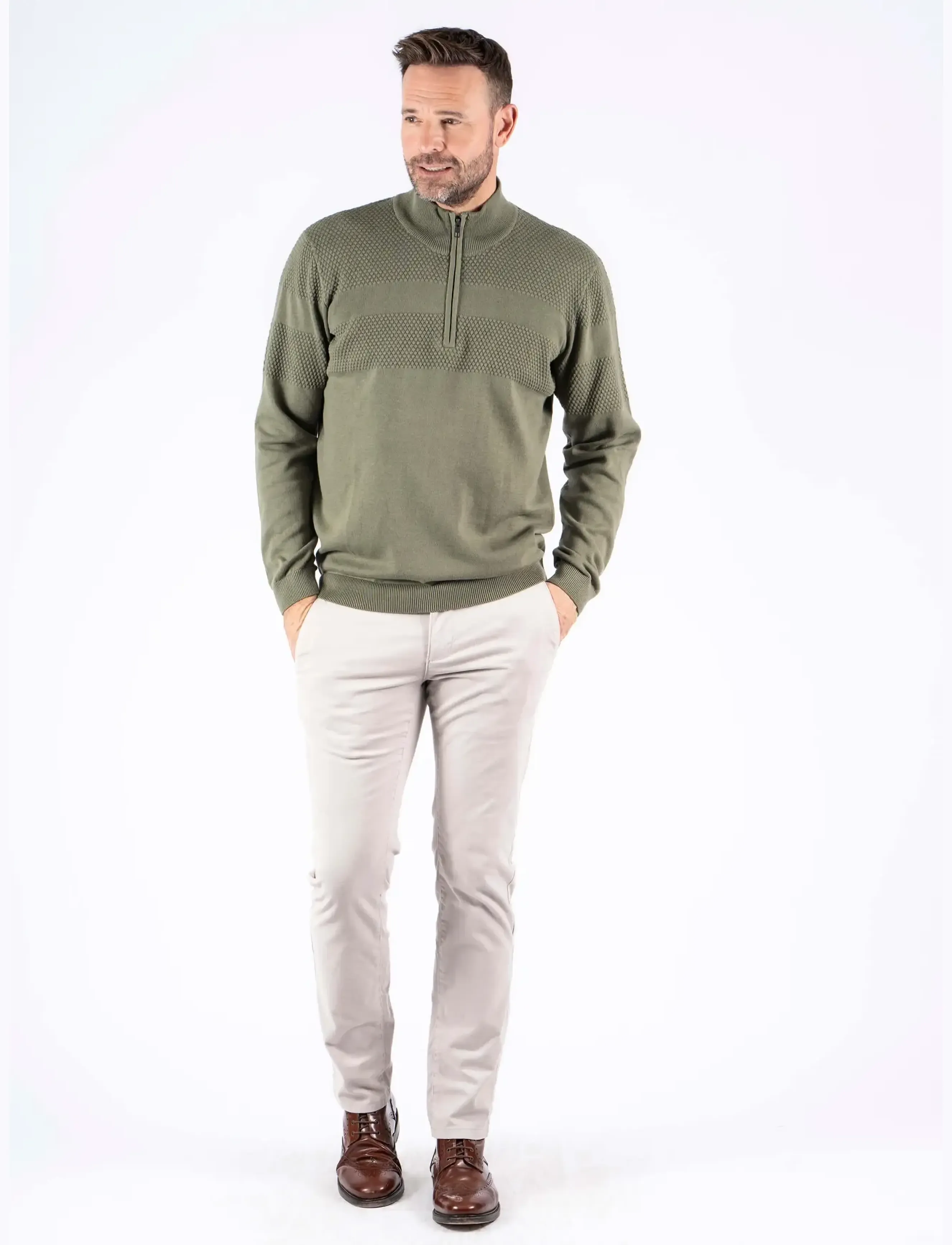 PRE END - PEnilson zip knit - efterårstøj - green leaf - 0