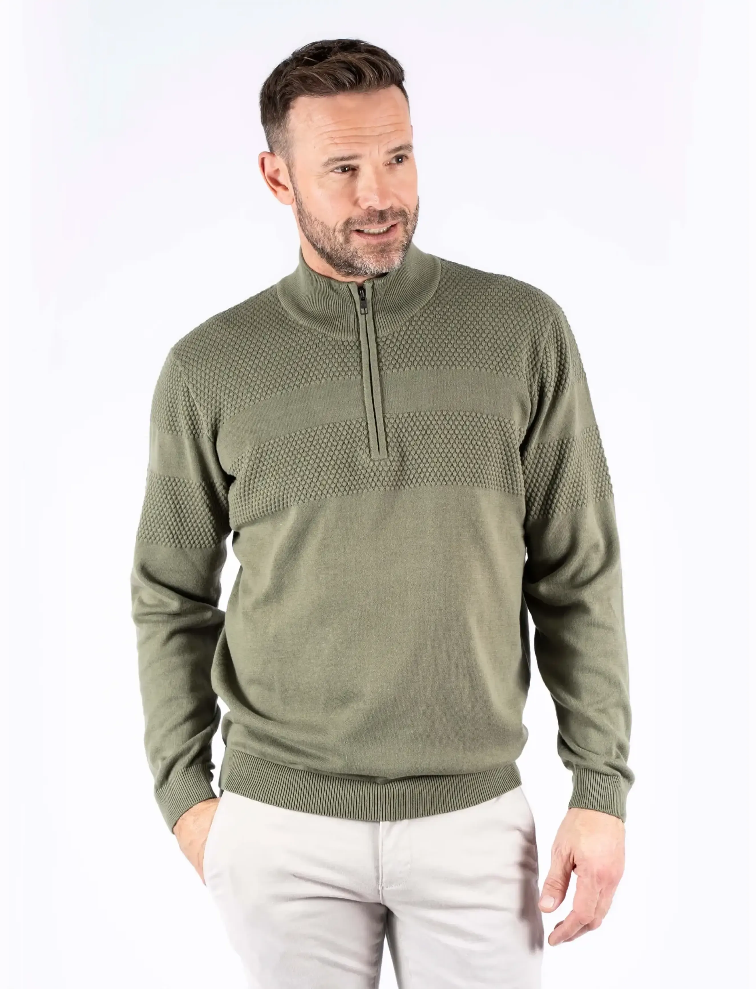 PRE END - PEnilson zip knit - efterårstøj - green leaf - 3