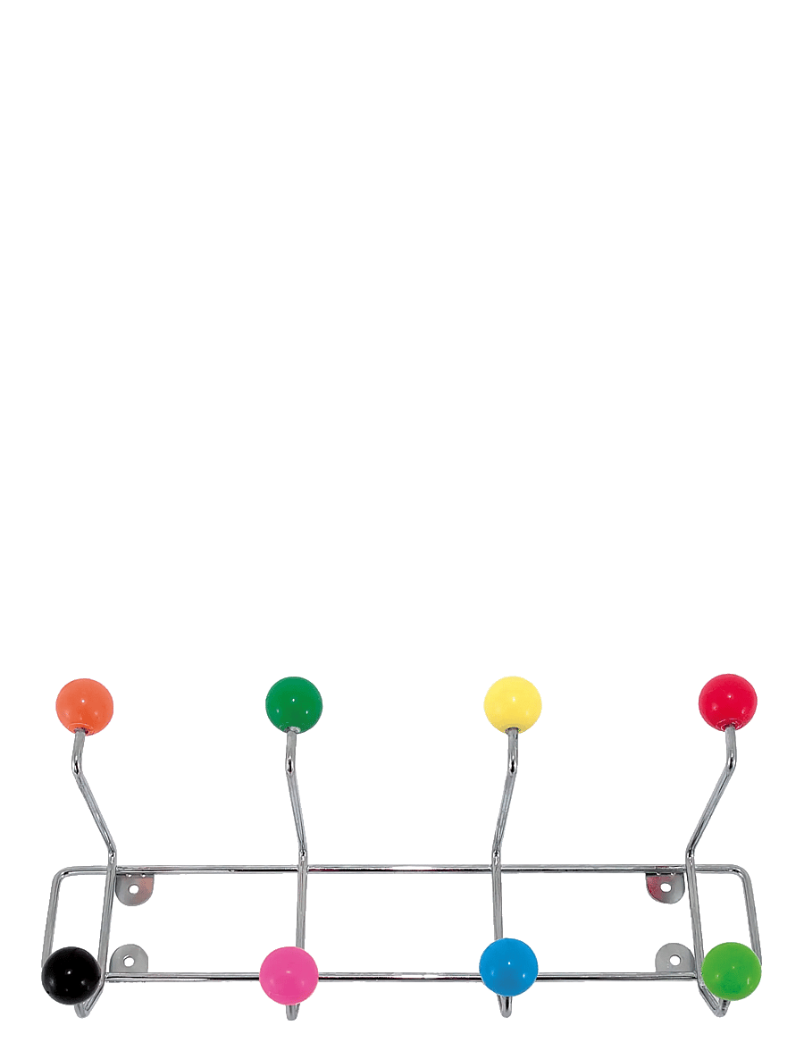 present time - Hat rack Saturnus with coloured assorted balls - konksud - chrome - 1