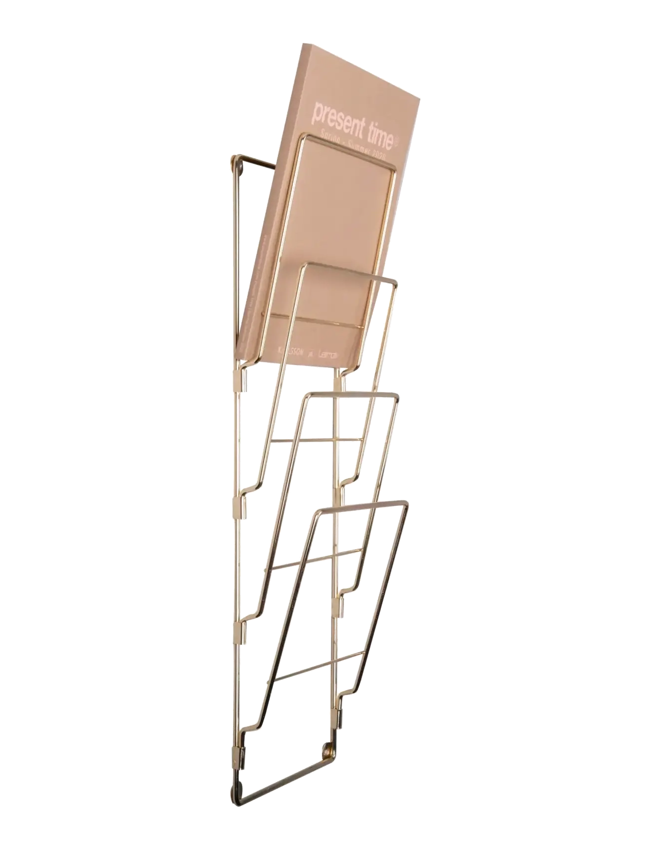 present time - Magazine Rack Wire - ajakirja hoidik - gold - 1
