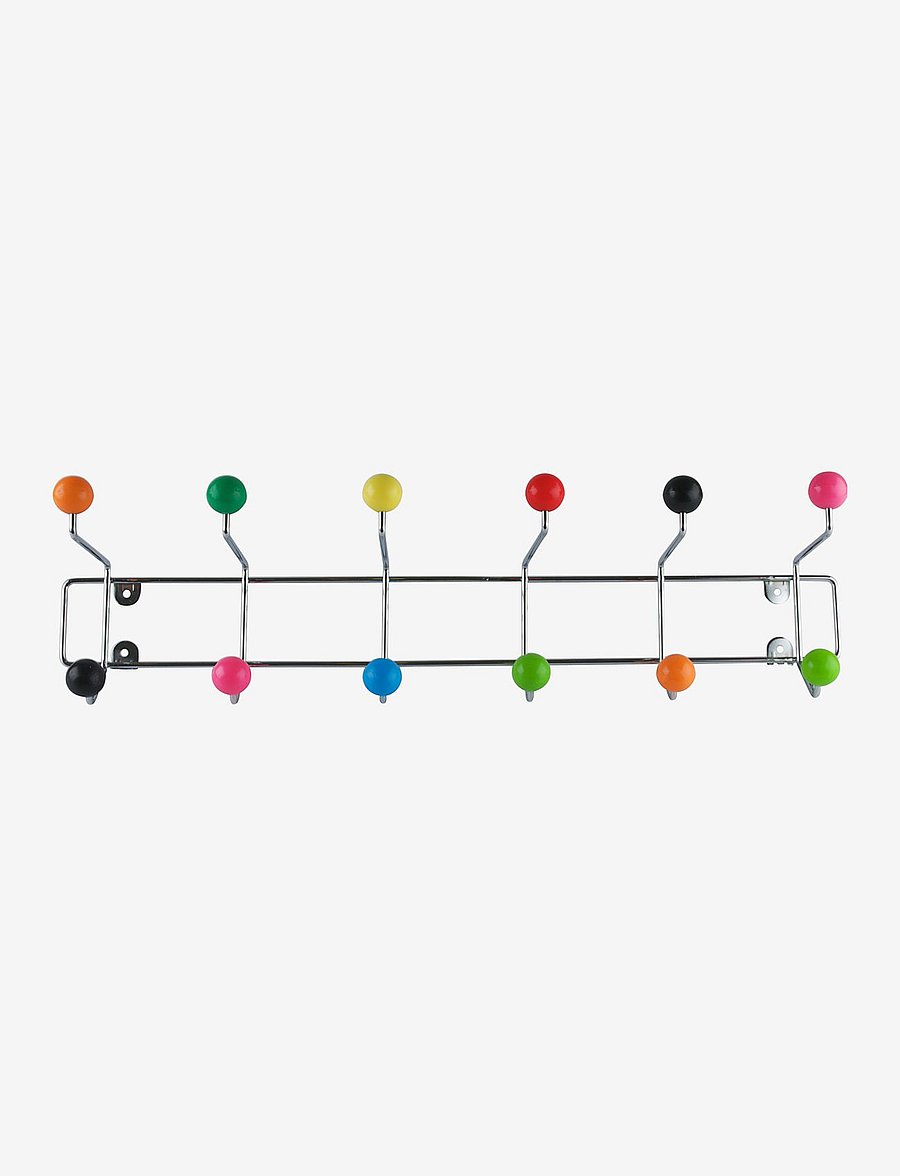 present time - Hat rack Saturnus with coloured assorted balls - mantlinagid ja riiulid - chrome - 0
