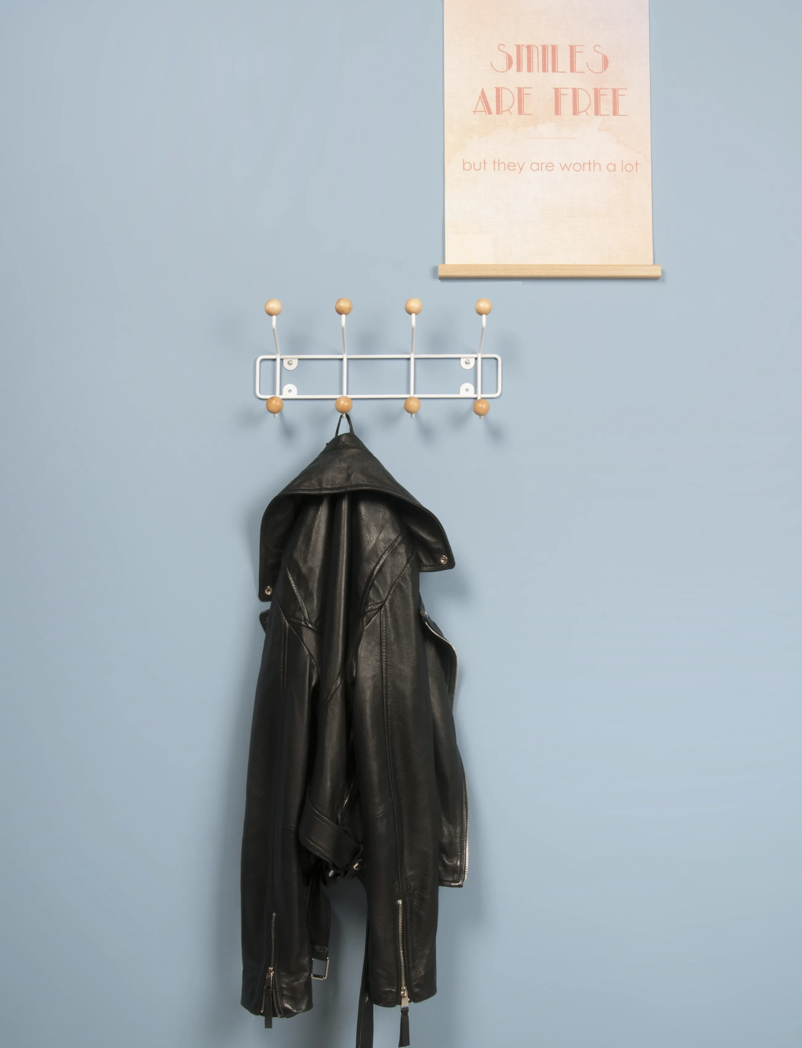 present time Hat Rack Saturnus Wood, W34 cm, White, Møbler > Knager Og Stativer, Unisex