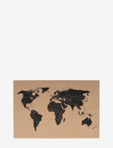 Corkboard World Map, present time