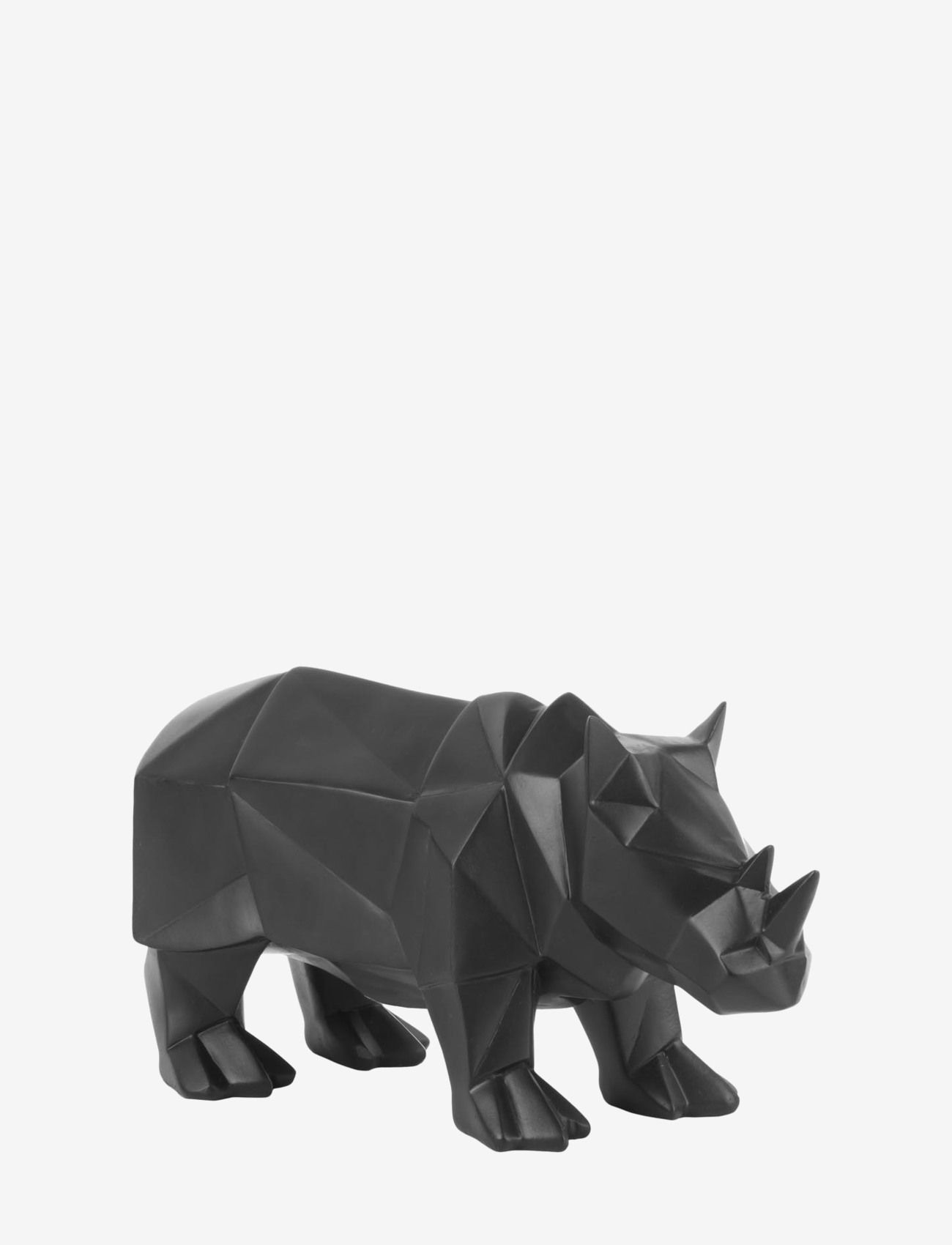 present time - Statue Origami Rhino - black - 0
