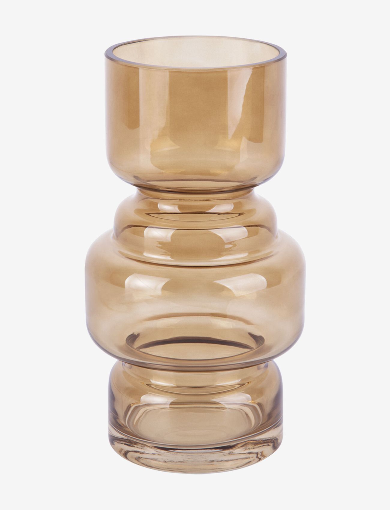 present time - Vase Courtly glass medium - honey brown - 0