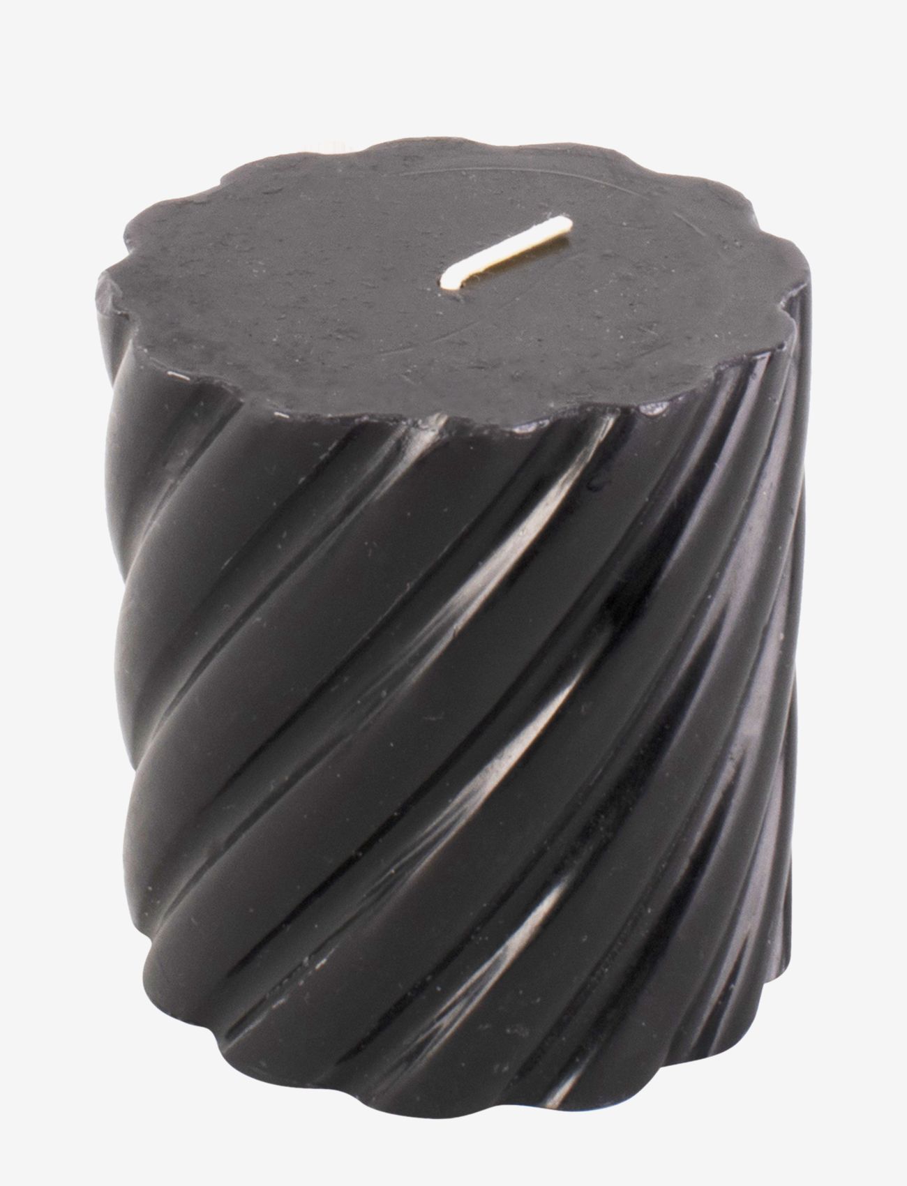 present time - Pillar candle Swirl small 37h - lowest prices - black - 0